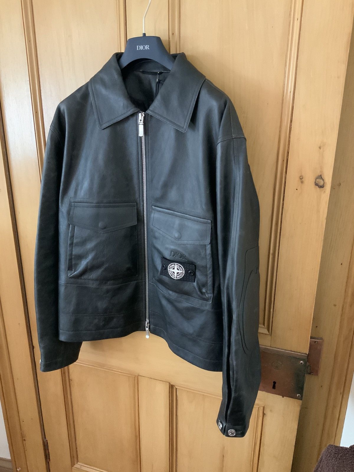 Dior × Stone Island Dior x Stone Island Leather Field Jacket Size US M / EU 48-50 / 2 - 1 Thumbnail