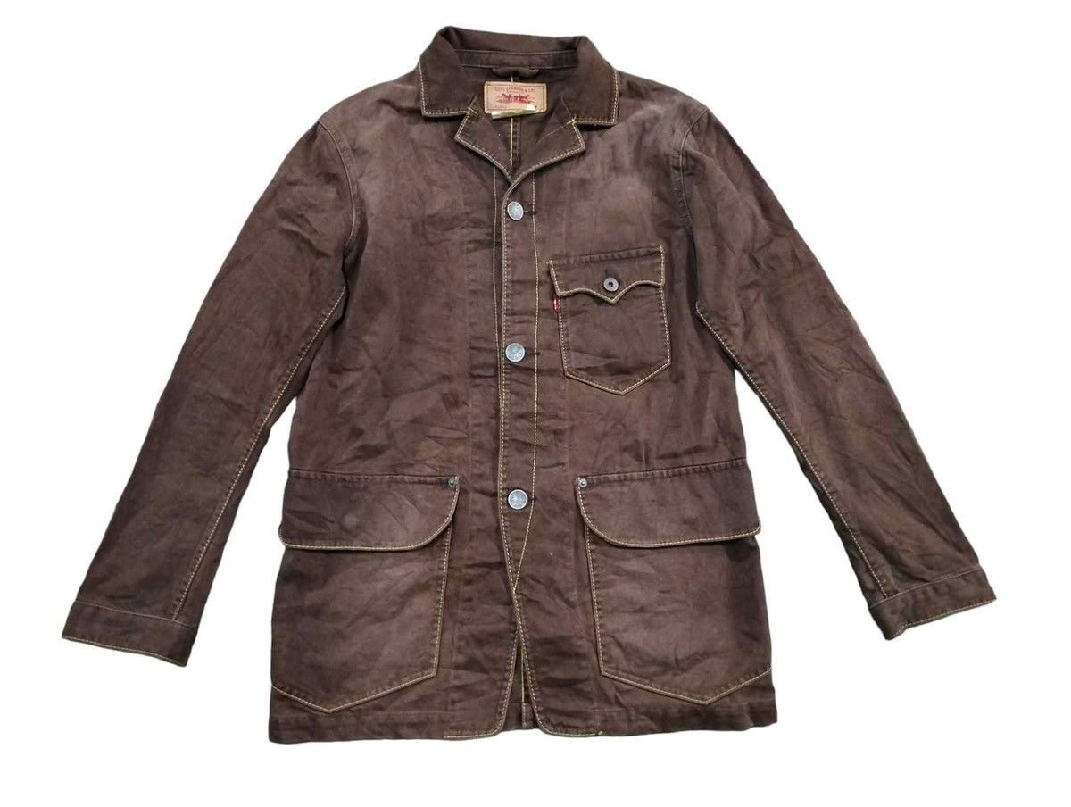 image of Levis x Levis Vintage Clothing Vintage Levi’S Chore / Worker’S Jacket Sunfaded in Dark Brown (Size 