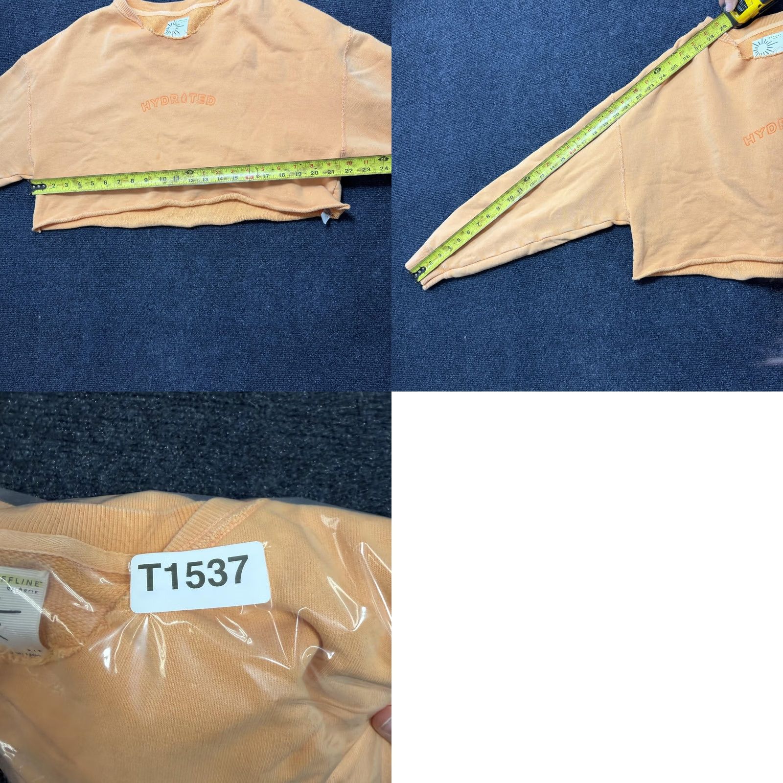 Vintage OFFLINE by Aerie Sweatshirt Womens Small Orange HYDRATED Cropped Fleece Pullover Size S / US 4 / IT 40 - 8 Thumbnail