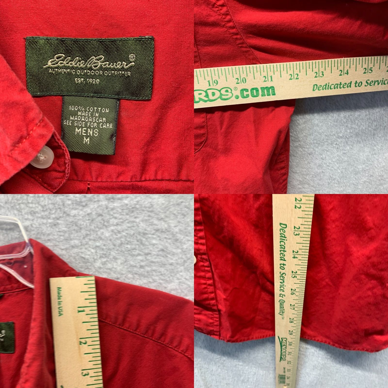 Eddie Bauer Eddie Bauer Shirt Adult Medium Red Outdoor Chino Canvas Casual Mens Fishing Button-Up Short Sleeve Collar Spread Button Size US M / EU 48-50 / 2 - 8 Thumbnail