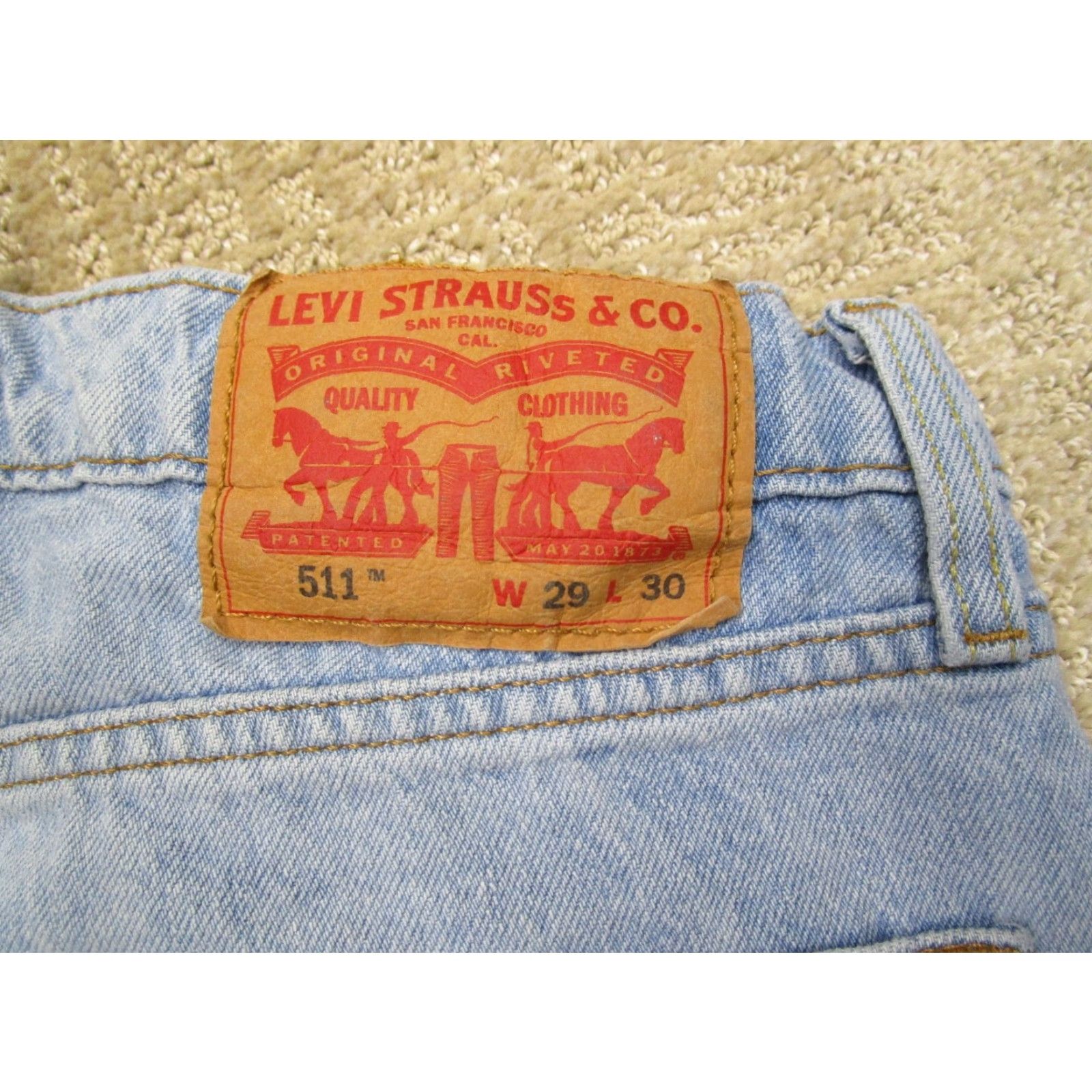 Levi's Levi's 511 Jeans Men 29x30 Light Blue Slim Straight Denim Pants Distressed Casual Jeans Size US 29 - 5 Thumbnail