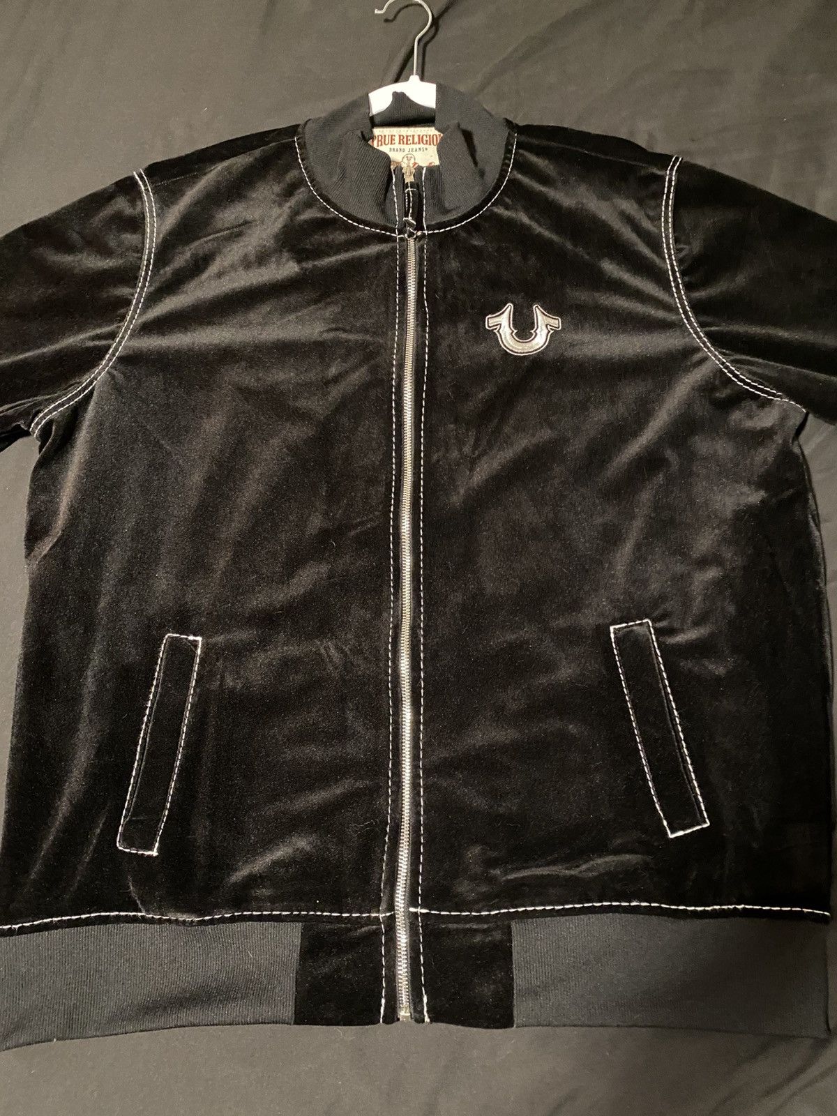 True Religion Men’s black velvet true religion collard hoodie Size US M / EU 48-50 / 2 - 10 Thumbnail