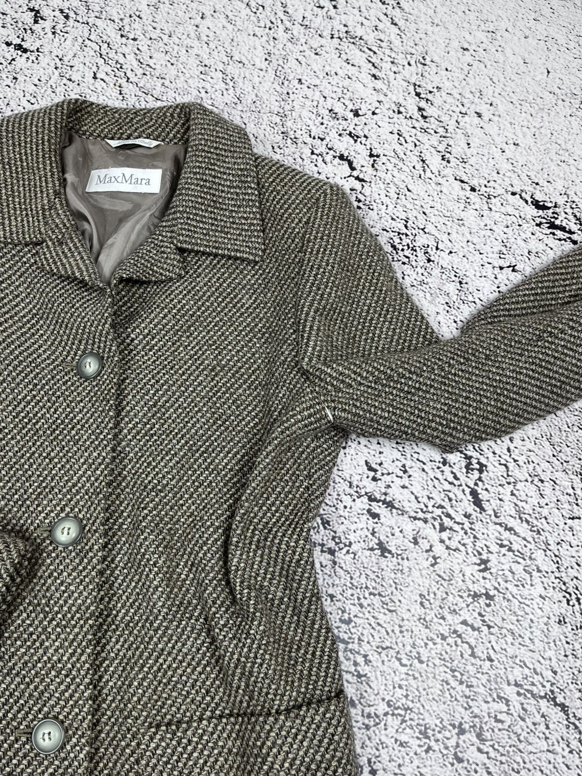 Max Mara Max Mara Houndstooth Wool Cropped Light Coat Old Money Size L / US 10 / IT 46 - 5 Thumbnail