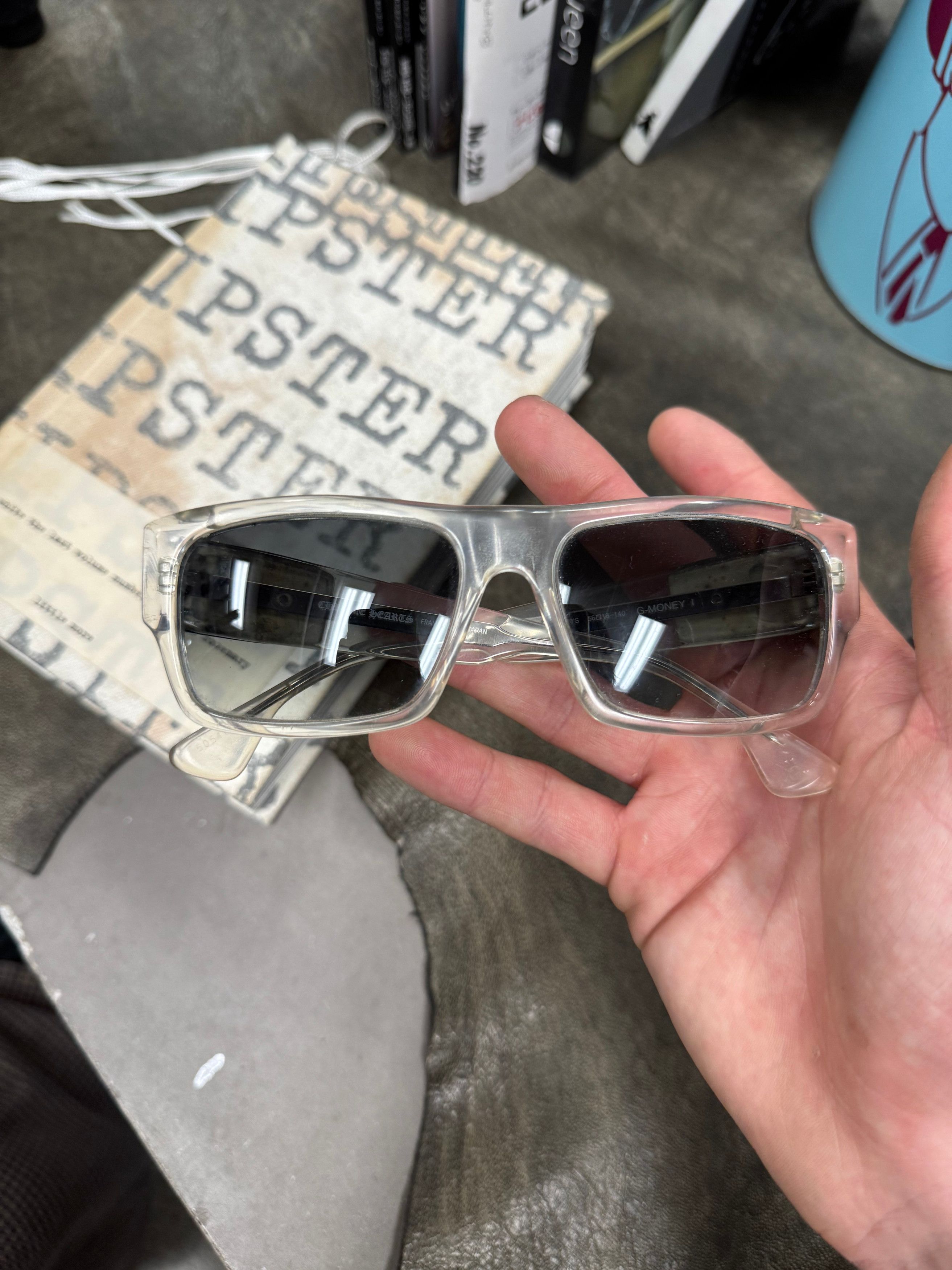 Chrome Hearts Chrome Hearts ‘G-Money’ Fleur Clear Frame Sunglasses Size ONE SIZE - 4 Thumbnail