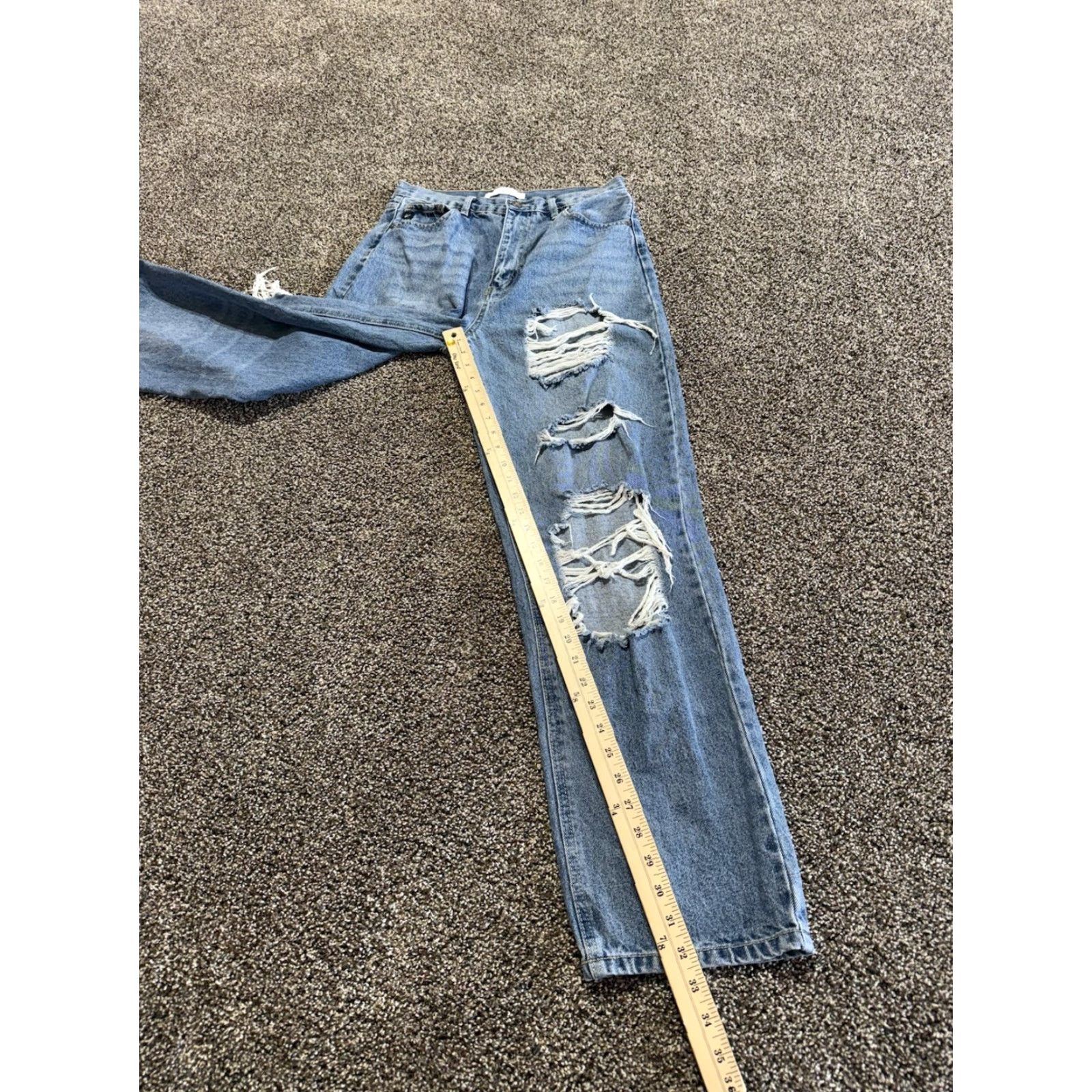 Vintage Kancan Jeans Women's Jeans Size 9 Blue Denim 9/28 Straight Destroyed Distressed Size 30" / US 8 / IT 44 - 7 Thumbnail