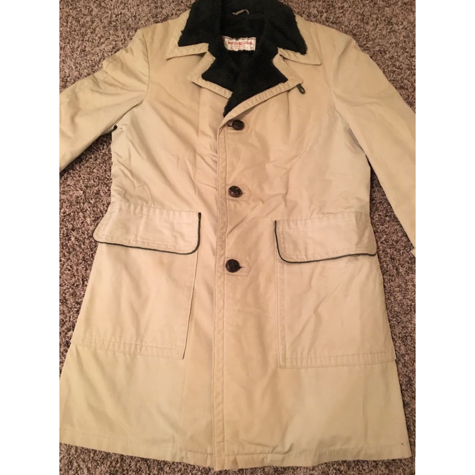McGregor VINTAGE McGregor Faux Fur Lined Trench Coat Jacket Men’s Size 38 Made in USA Size US XXS / EU 40 - 6 Thumbnail