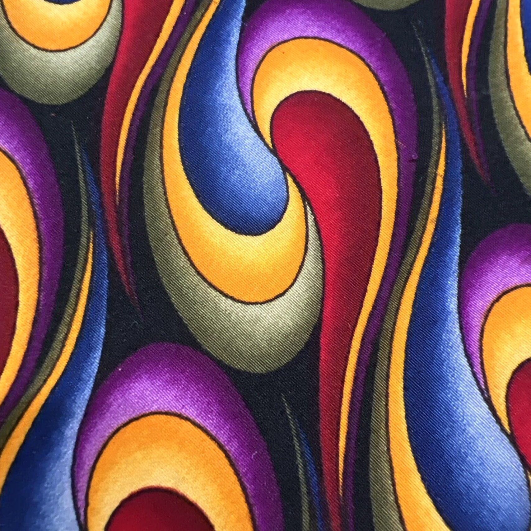Vintage Cocktail Collection Men’s Silk Neck Tie Brandy As Seen Under Microscope 4”x 58” Size ONE SIZE - 2 Thumbnail