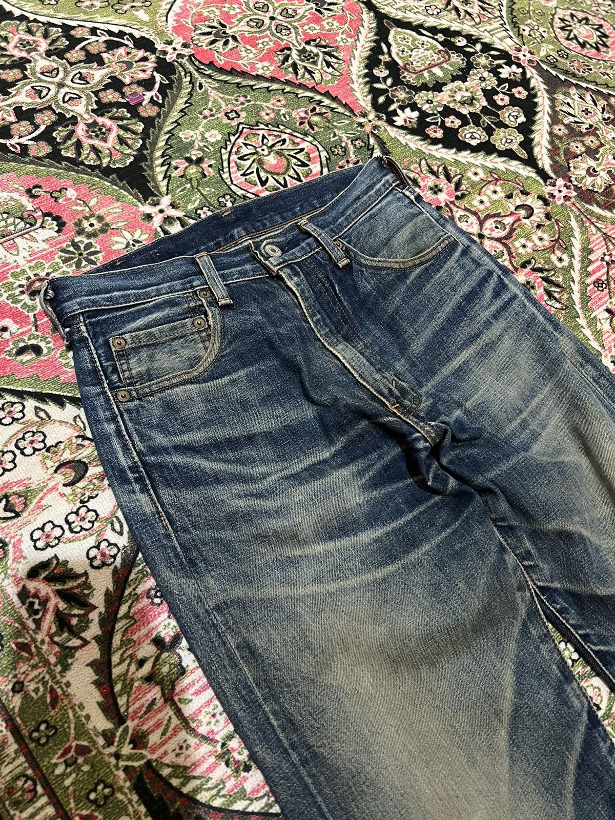 Levi's VINTAGE LEVIS 502 BIG E SELVEDGE DISTRESSED MUD WASH JEANS Size US 28 / EU 44 - 6 Thumbnail