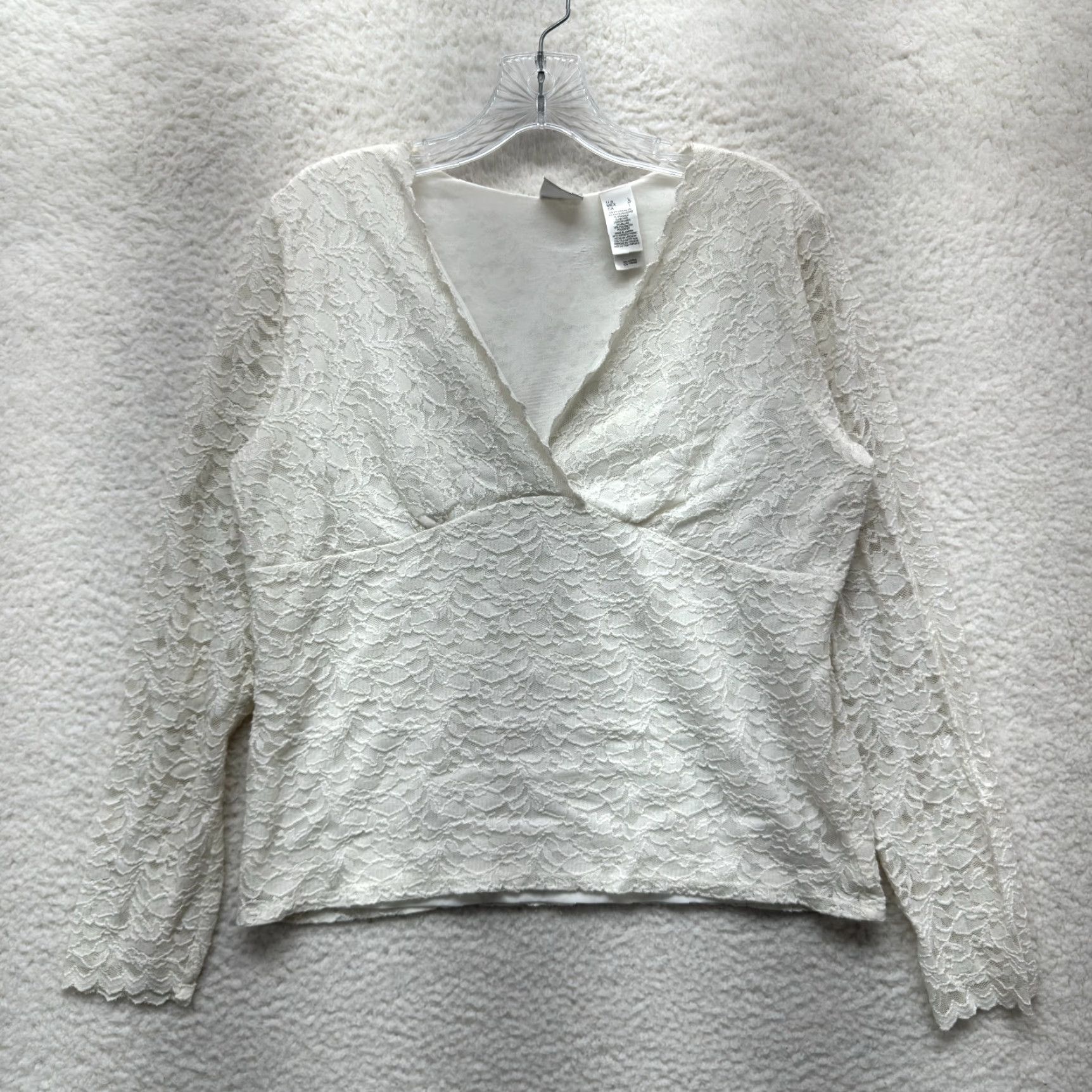 Vintage Y2K Vintage Lace Top White L Shirt Boho Grunge Whimsigoth Edwardian Womens Size L / US 10 / IT 46 - 2 Thumbnail