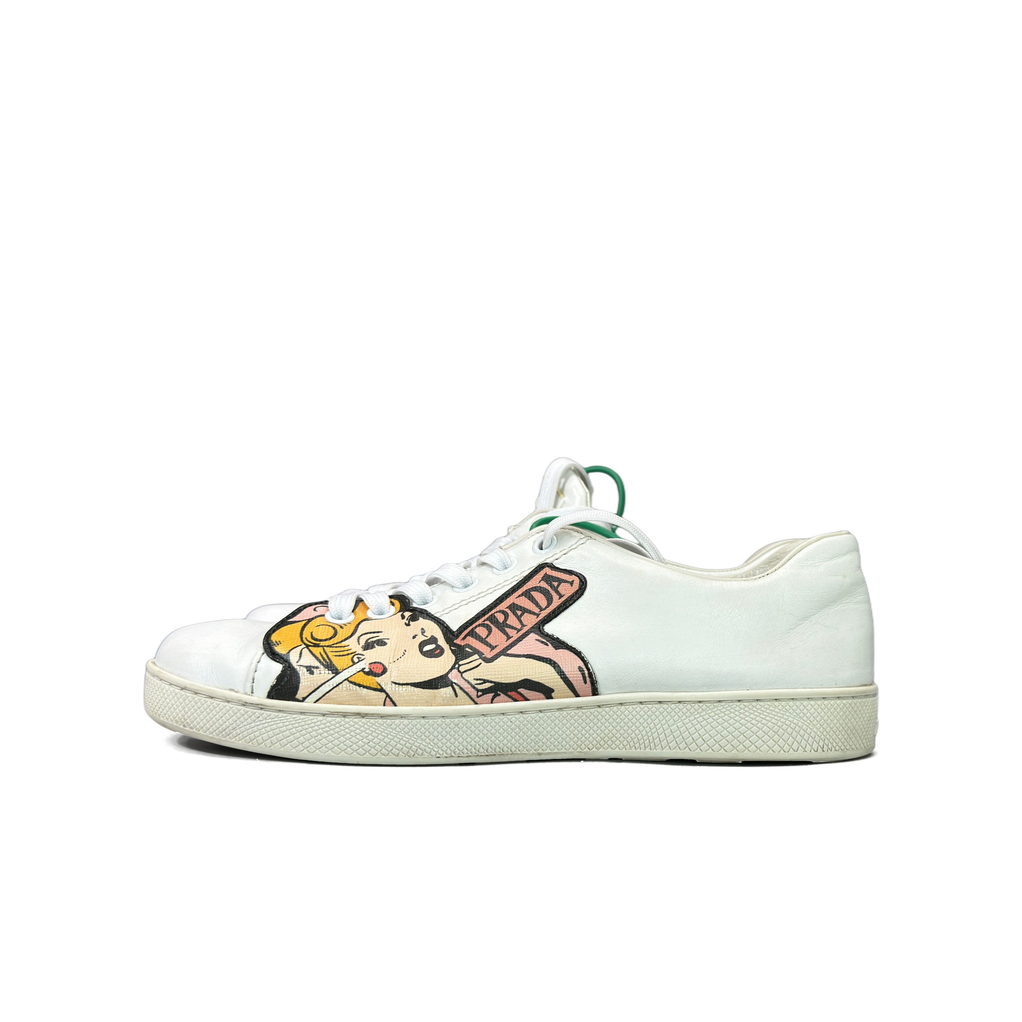 Prada Prada Comic Patch Low-Top Sneakers Size 38 Size US 8 / IT 38 - 1 Thumbnail
