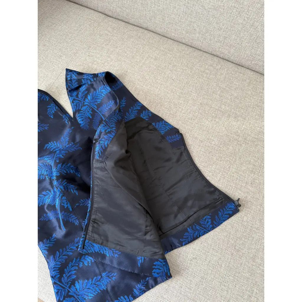 Versace Gianni Versace Vintage Blue Leaf Jacquard Set Size 40 IT Size 27" / US 4 / IT 40 - 4 Thumbnail