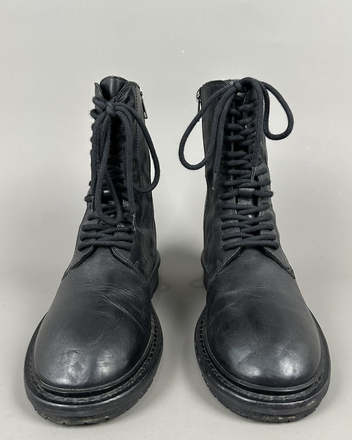 Ann Demeulemeester Ann Demeulemeester - Combat Laced Up Boots - Side Zipper Size US 7 / IT 37 - 4 Thumbnail
