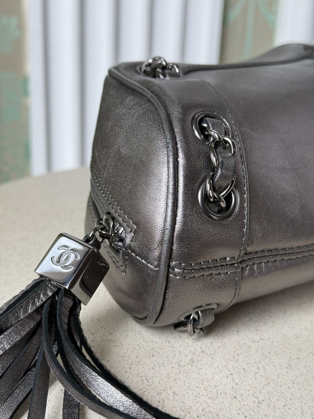 Chanel 2003 Chanel Small Metallic Leather Tassel Baguette Bag Size ONE SIZE - 13 Thumbnail