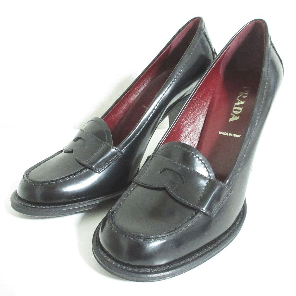 Prada Prada Prada Chunky Heel Loafer Pumps Leather Shoes DUTY FREE for USA Size ONE SIZE - 1 Thumbnail