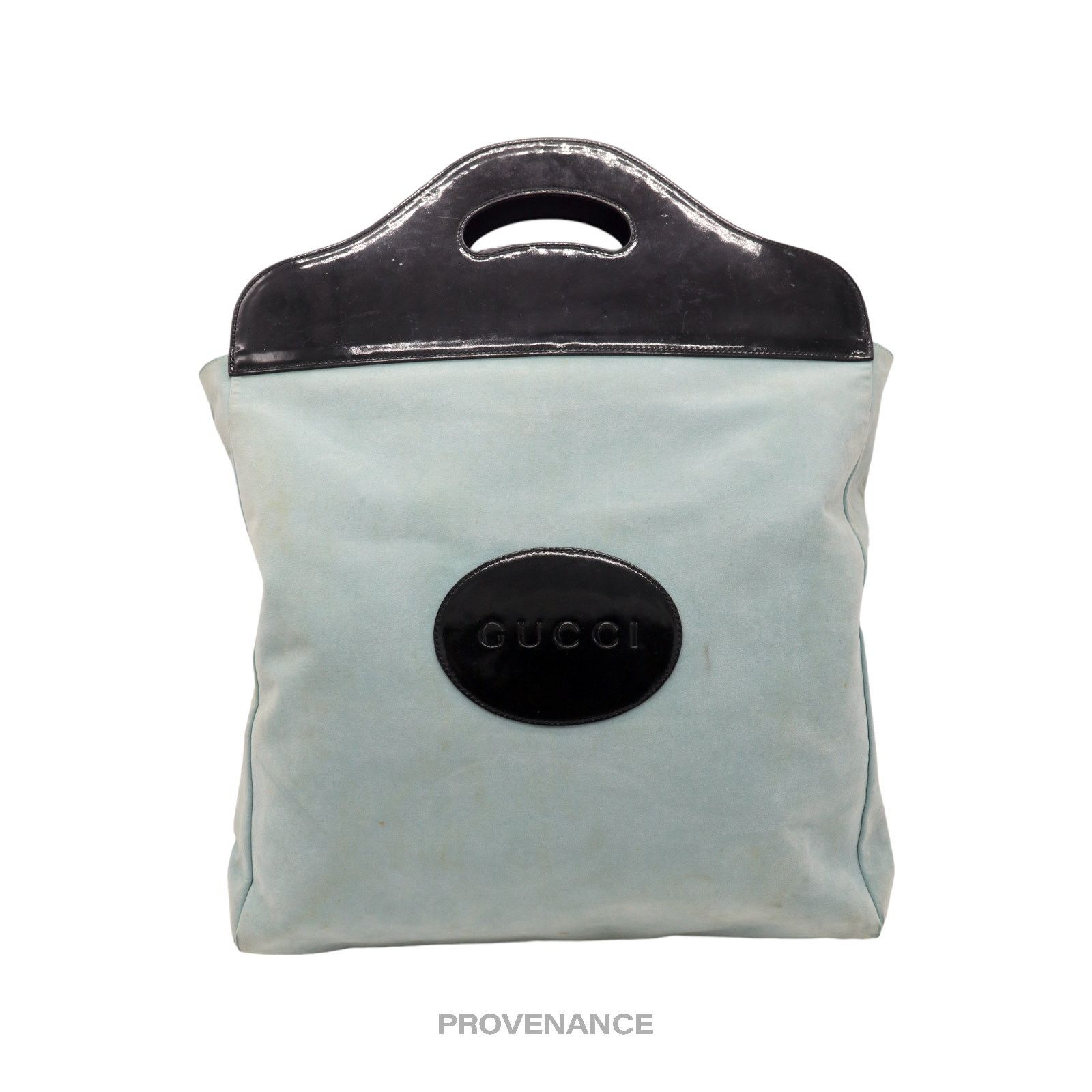 Gucci 🔴 Gucci Microsuede Shopping Tote - Powder Blue Size ONE SIZE - 1 Thumbnail