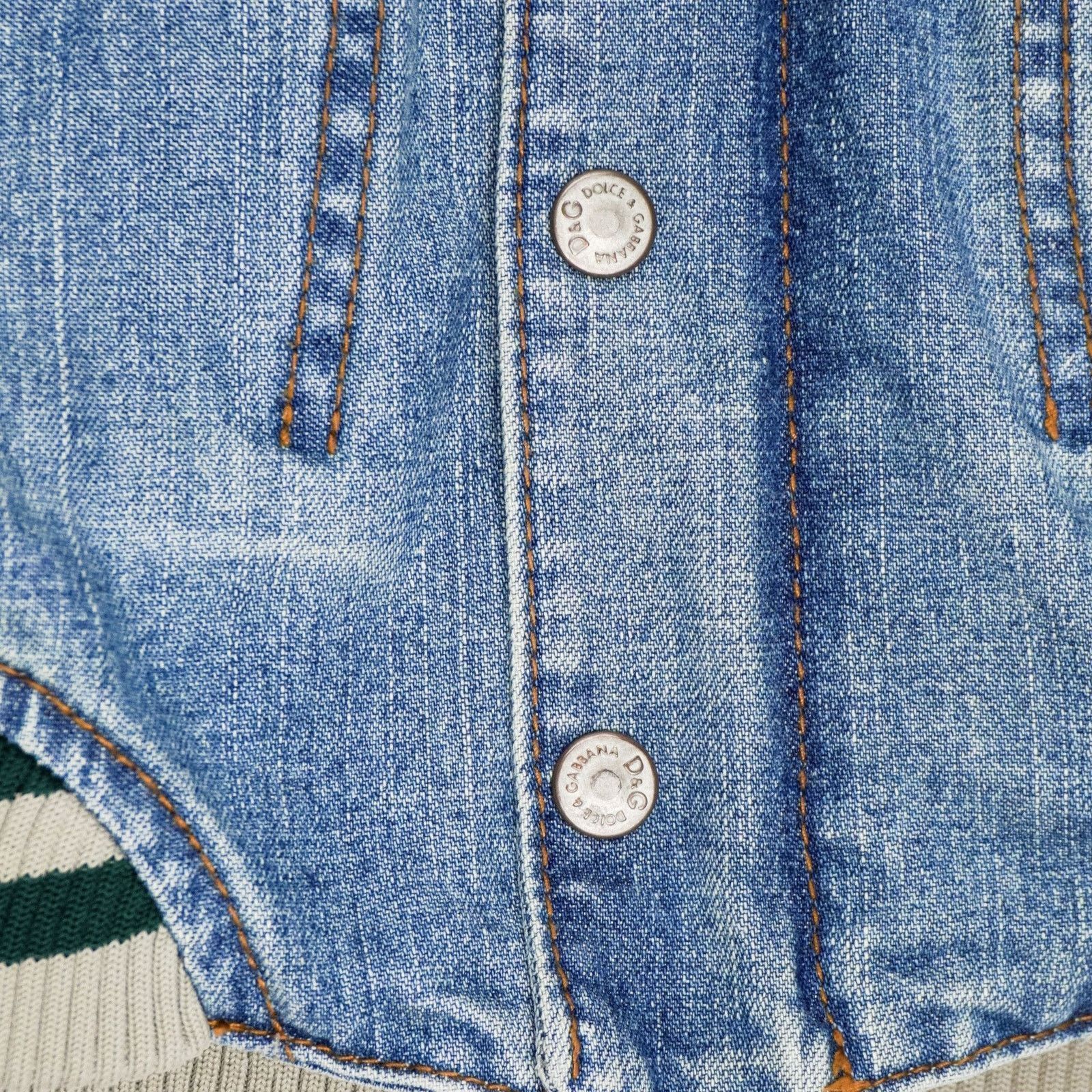 Dolce Gabbana SS2005 DG Logo Light Blue Denim Bomber Jacket