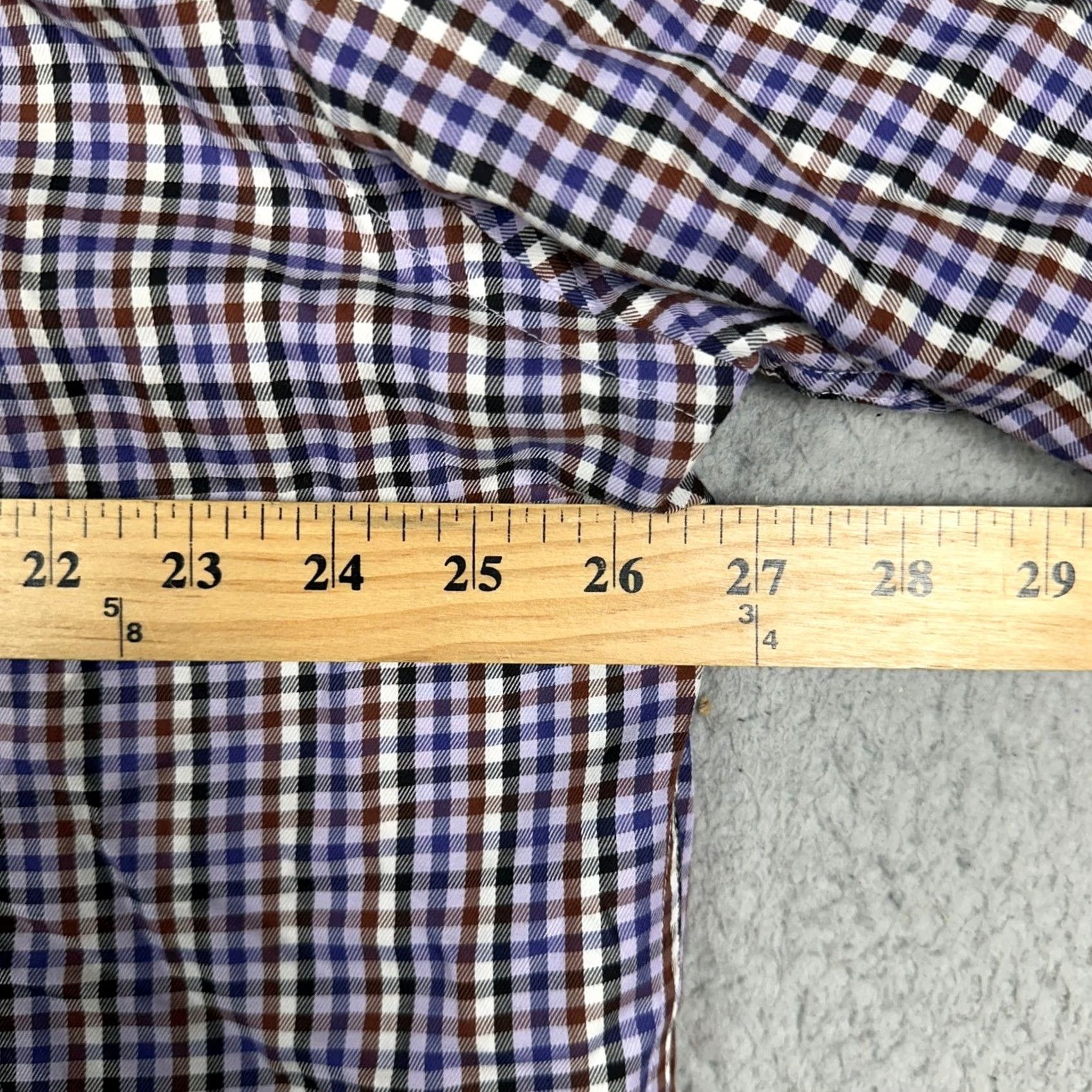 Peter Millar Peter Millar Shirt Mens XL Purple Brown Button Down Gingham Check Long Sleeve Shirt Size US XL / EU 56 / 4 - 6 Thumbnail