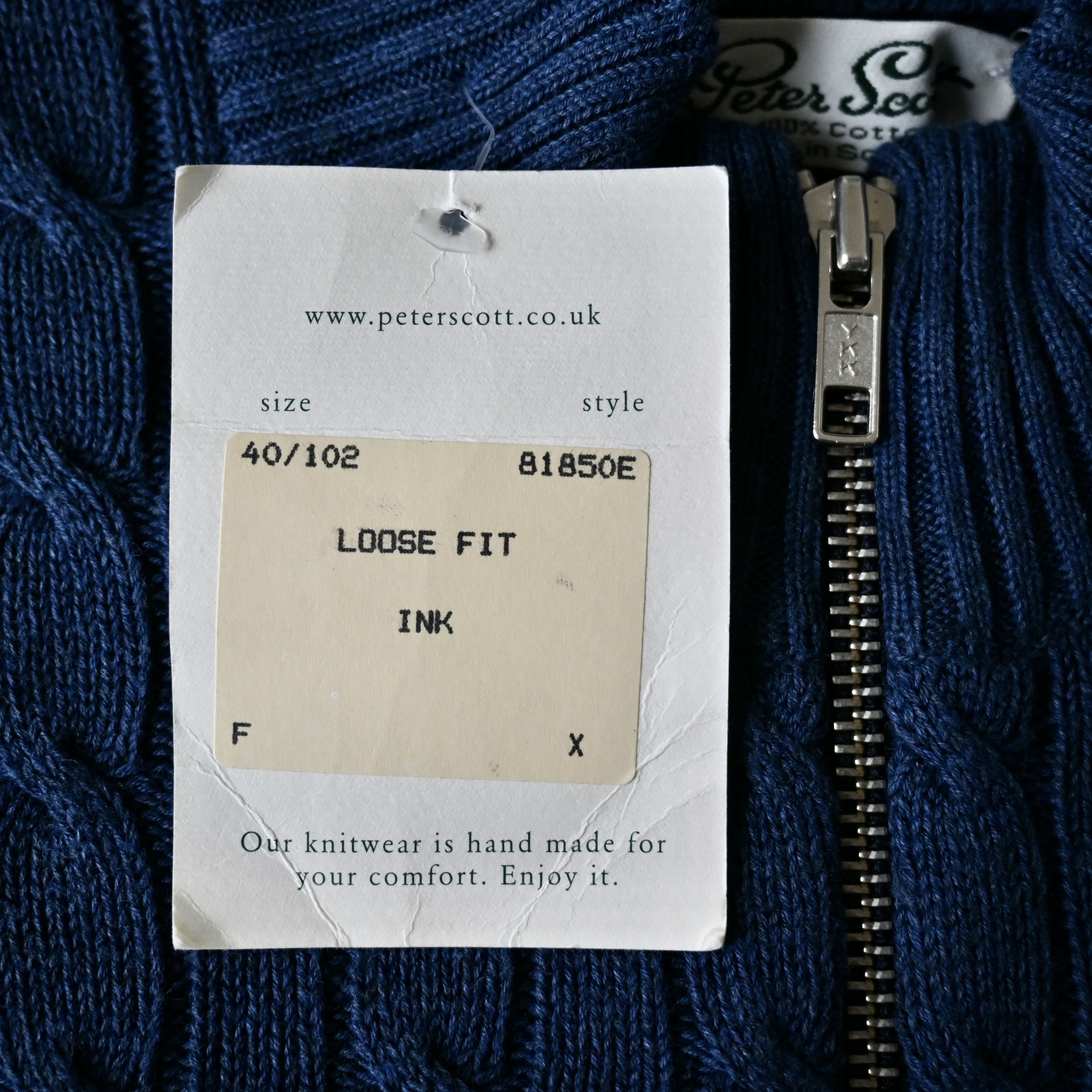 Vintage DEADSTOCK, vintage 1990s Peter Scott zip-up cotton sweater Size US M / EU 48-50 / 2 - 13 Thumbnail