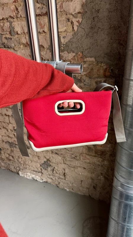 Prada Vintage Prada Neoprene / Rubber Handbag Red Size ONE SIZE - 8 Thumbnail