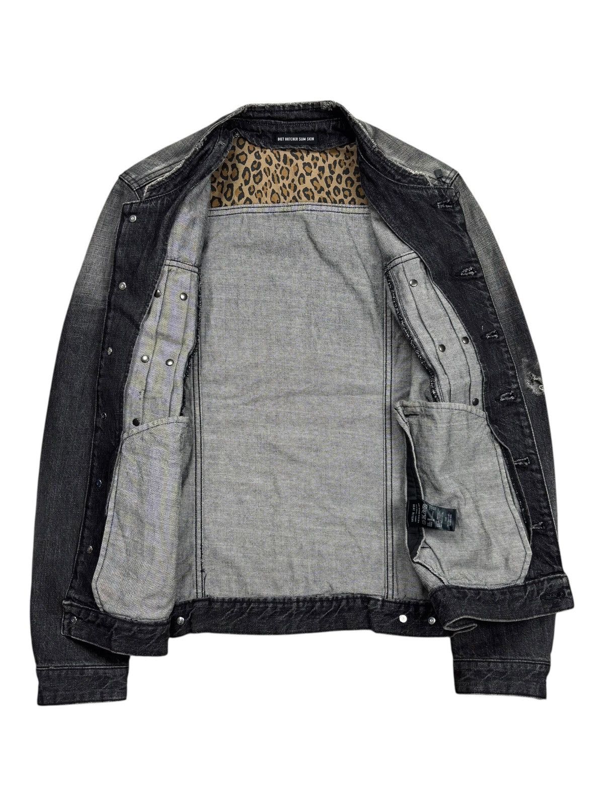Diet Butcher Slim Skin 2000s DBSS - Colarless Vkei Style Denim Jacket Size US M / EU 48-50 / 2 - 2 Thumbnail