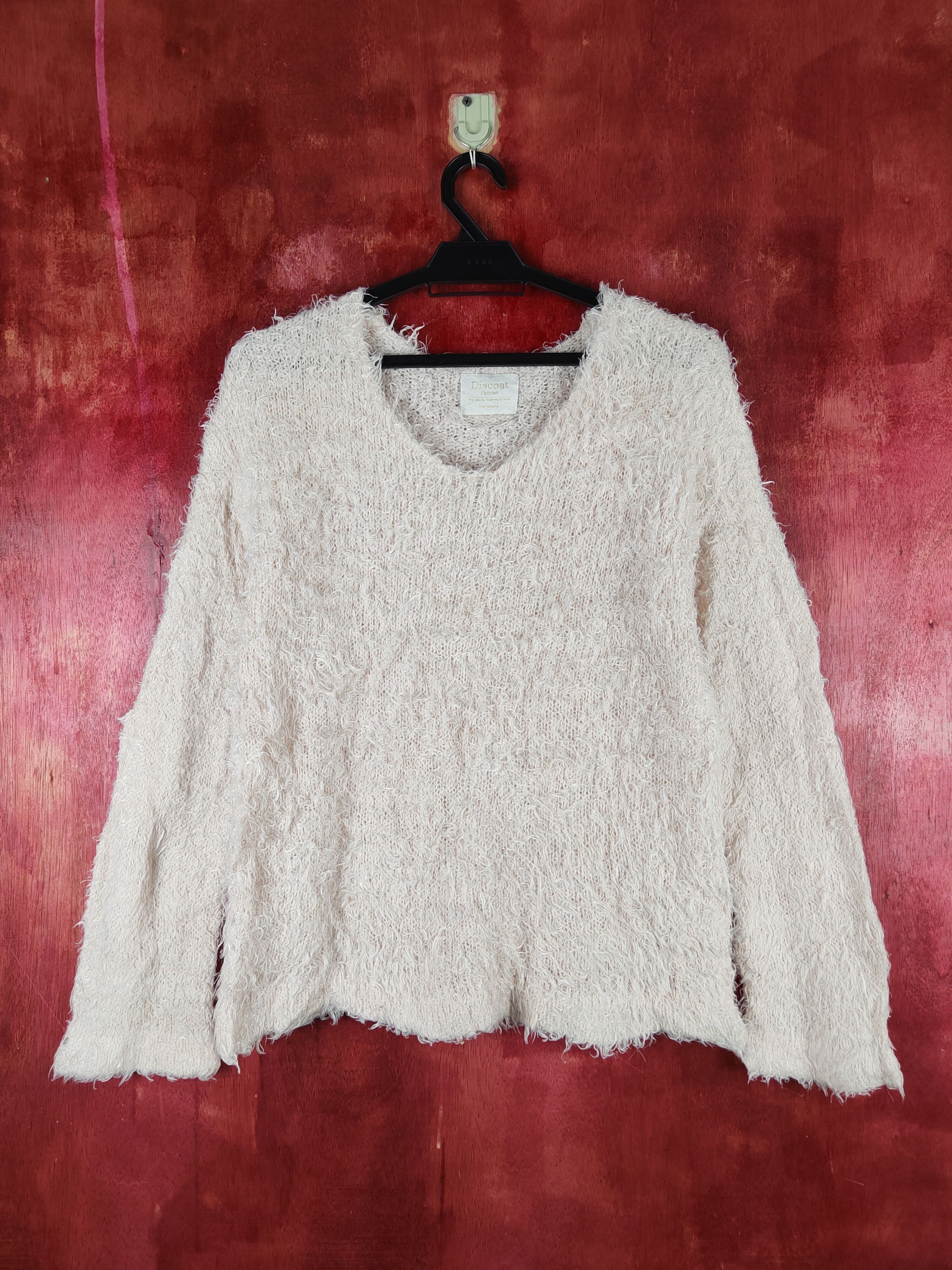 Japanese Brand Discoat Pink Shag Shaggy Fur Mohair Knitwear #S2156 Size M / US 6-8 / IT 42-44 - 1 Thumbnail