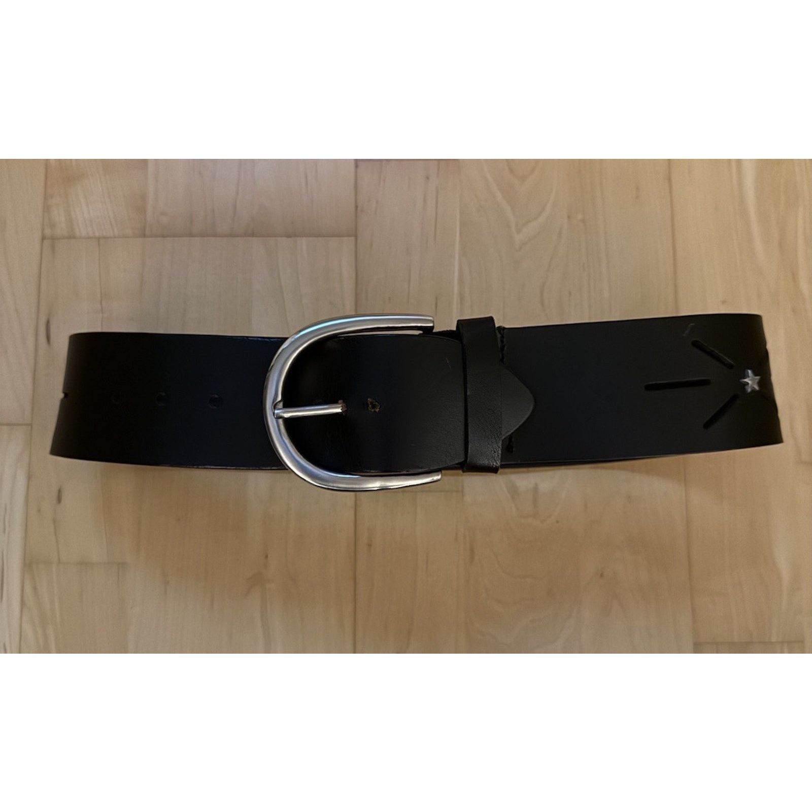 Linea VTG Linea Pelle Black Chunky Corset Star Cutout Belt Silver Size ONE SIZE - 2 Thumbnail