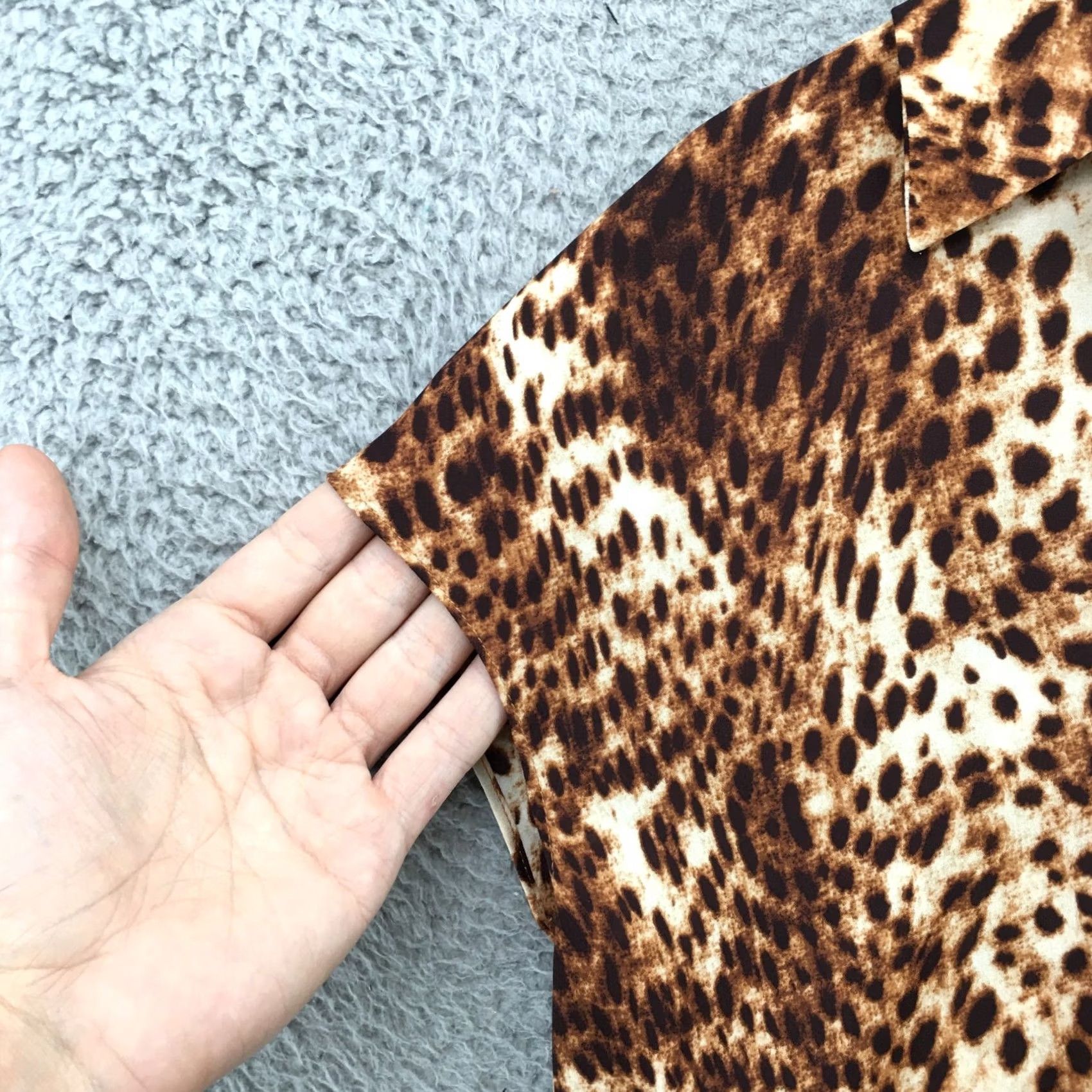Joe Browns Worthington Button Up Shirt Womens Small Brown Short Cap Sleeve Animal Print NEW Size S / US 4 / IT 40 - 4 Thumbnail