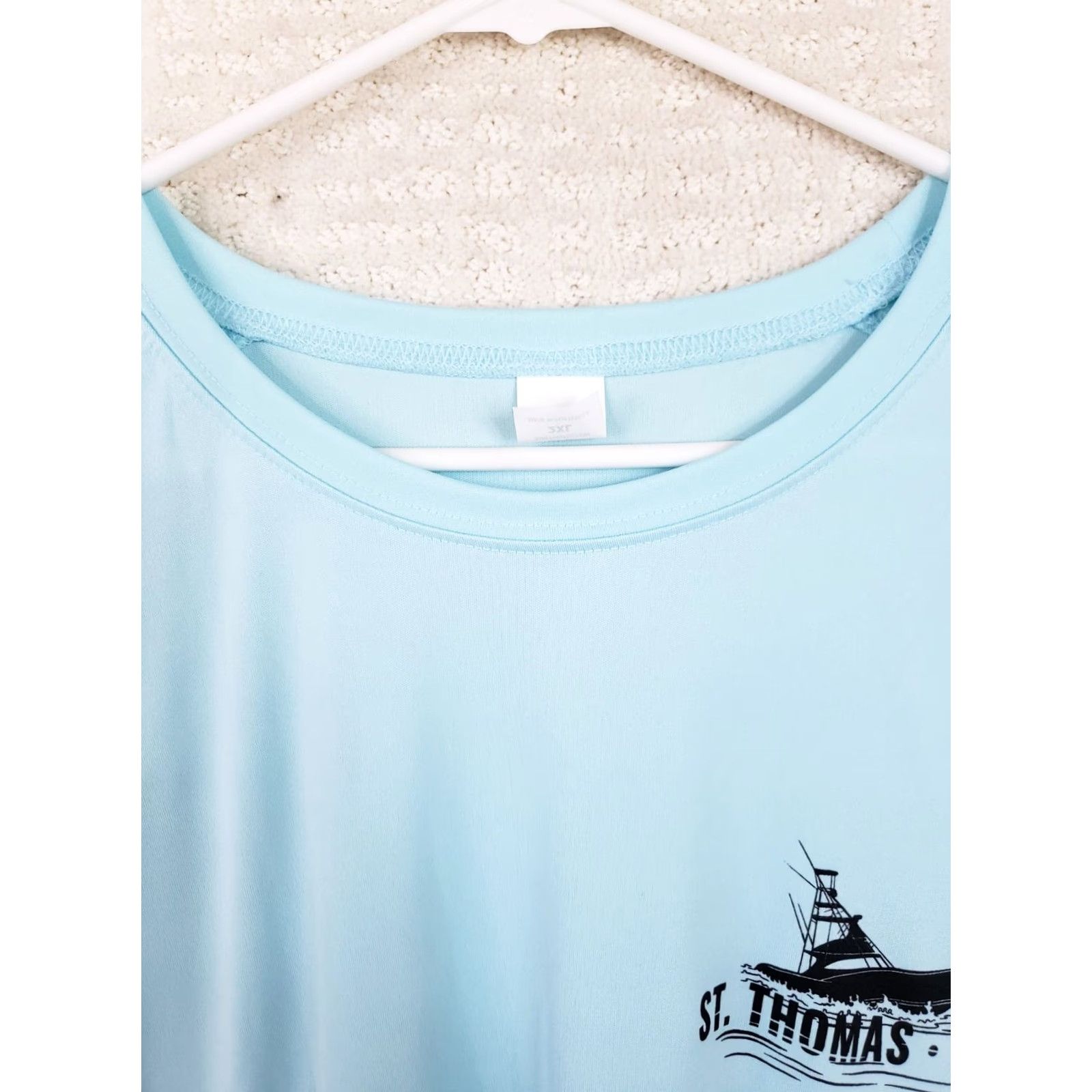 Vintage Paragon Sun Shirt LS Tee Mens 2XL Aqua Blue St. Thomas Virgin Islands UPF50+ Sun Protection Graphic Tee Size US XXL / EU 58 / 5 - 5 Thumbnail