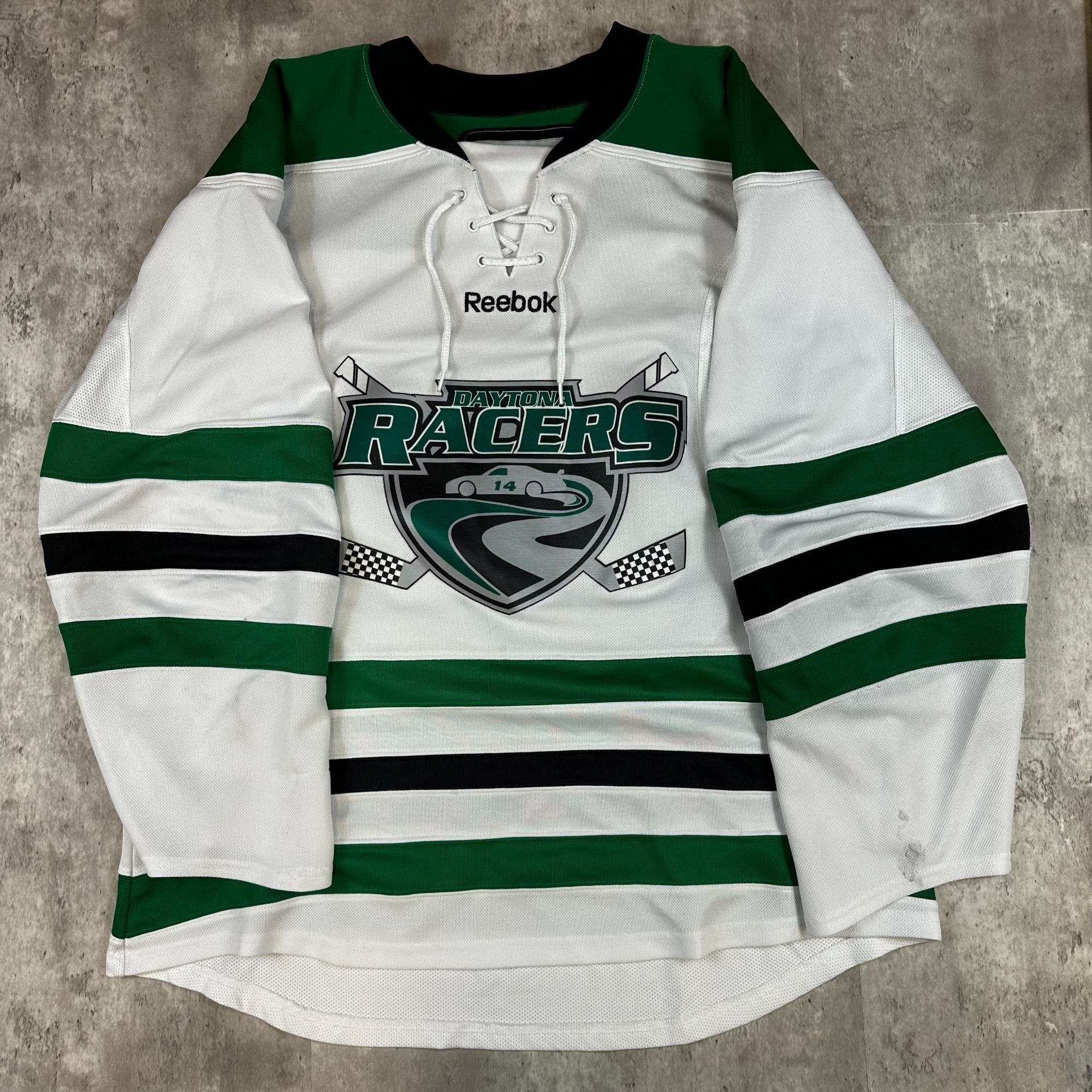 Reebok Reebok Green & White Daytona Racers StateFarm 88 Hockey Jers Size US M / EU 48-50 / 2 - 1 Thumbnail