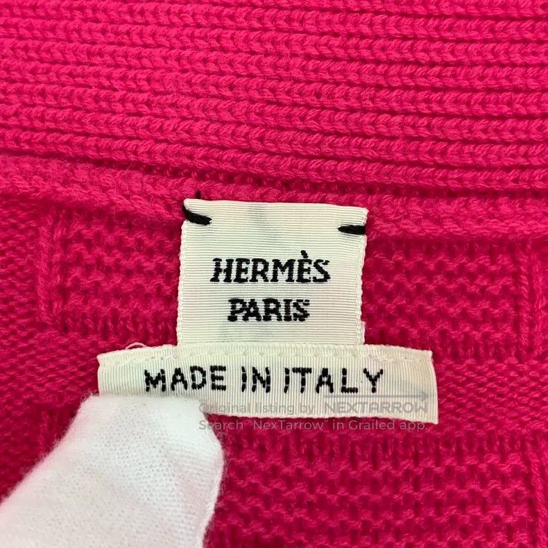 Hermes Hermes Fuchsia V-Neck Wool Knit Long Sleeve Jacket Size XS / US 0-2 / IT 36-38 - 5 Thumbnail