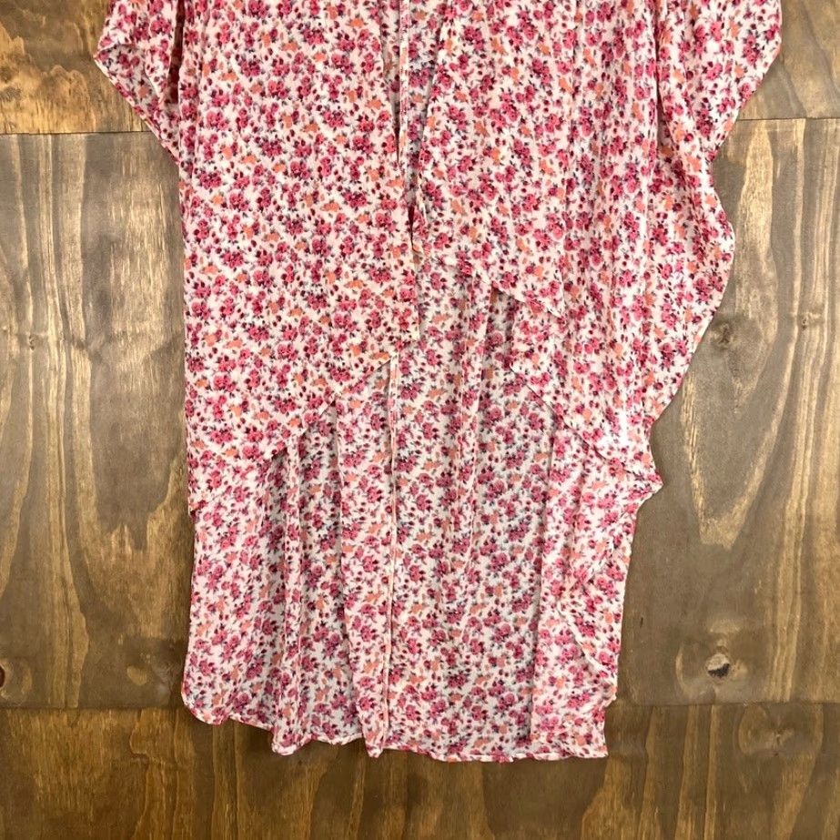 American Eagle Outfitters American Eagle Outfitters Womens Cardigan Duster Pink Floral High Low Sheer M Size M / US 6-8 / IT 42-44 - 3 Thumbnail