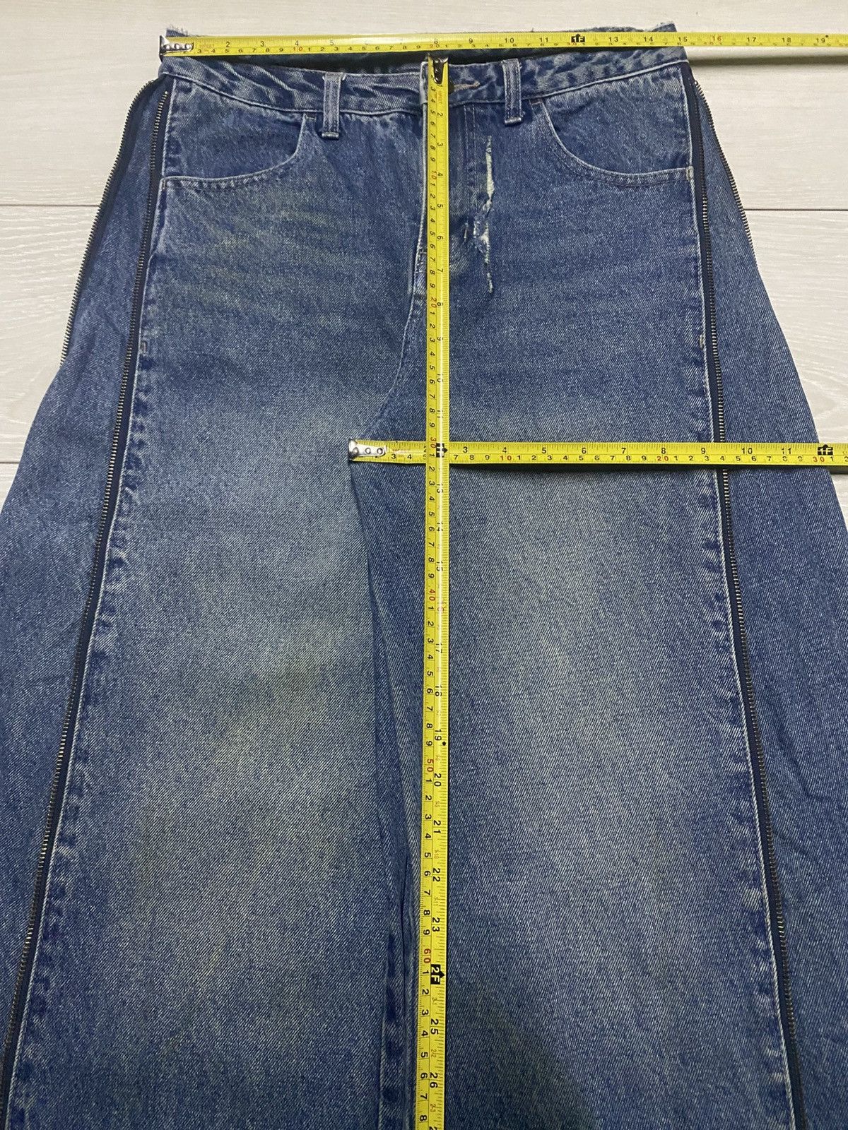 Japanese Brand Hotter Than Hell Wide Leg Zip Panel Jeans Super Statement Size US 30 / EU 46 - 13 Thumbnail