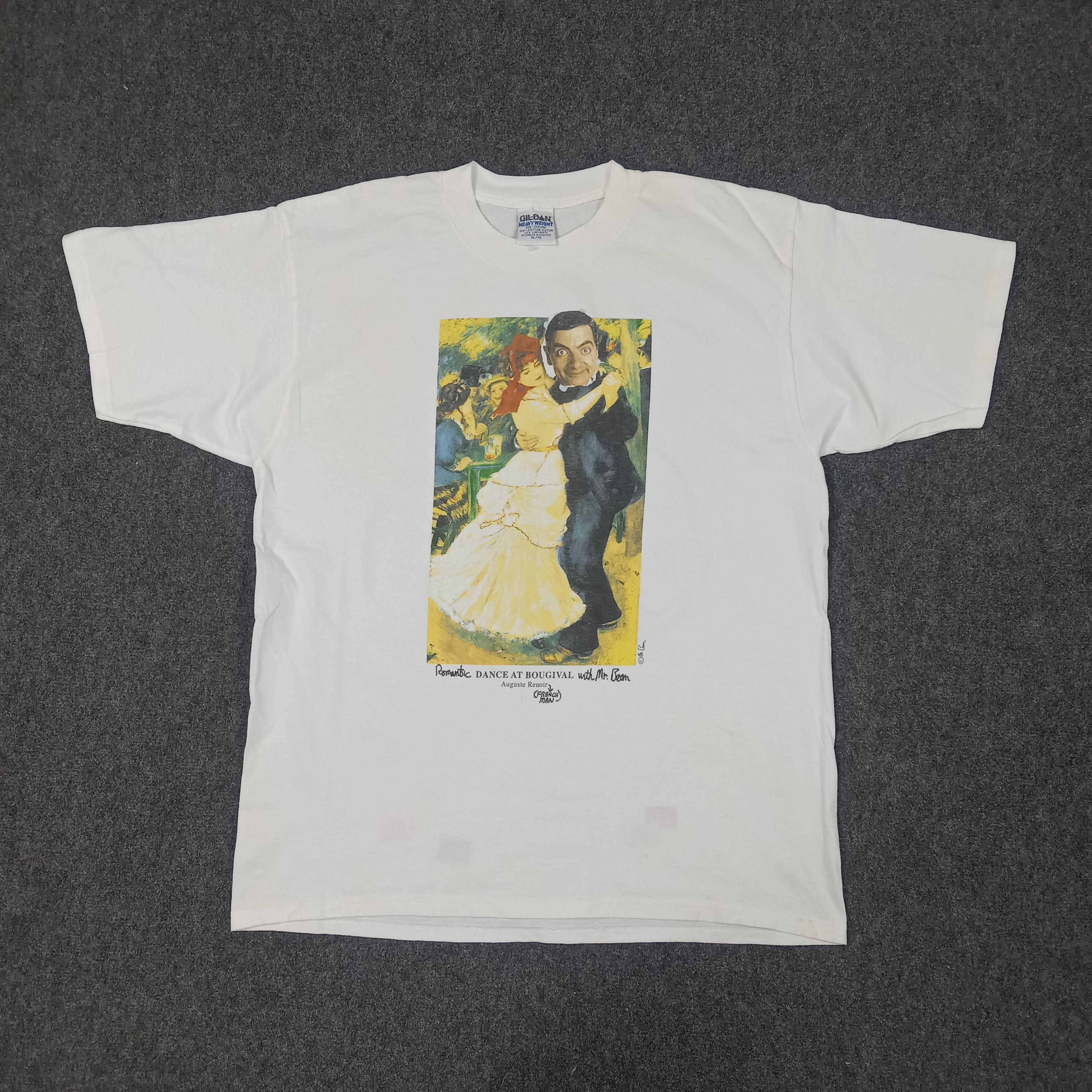 Vintage Vintage 90's MR. BEAN Dance At Bougival Parody Art Tshirt Size US L / EU 52-54 / 3 - 1 Thumbnail