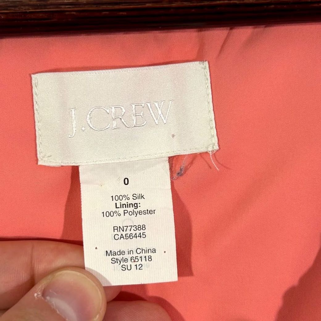 Vintage J Crew Coral Ruffle Wrap Dress Sleeveless Summer Cocktail Party Womens 0 Size XS / US 0-2 / IT 36-38 - 6 Thumbnail
