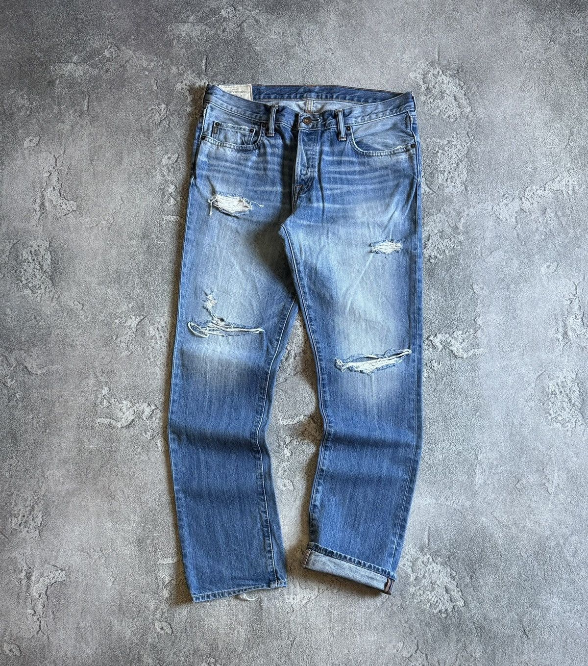 Abercrombie & Fitch Abercrombie Fitch 34/32 distressed denim pants jeans trouser Size US 34 / EU 50 - 1 Thumbnail