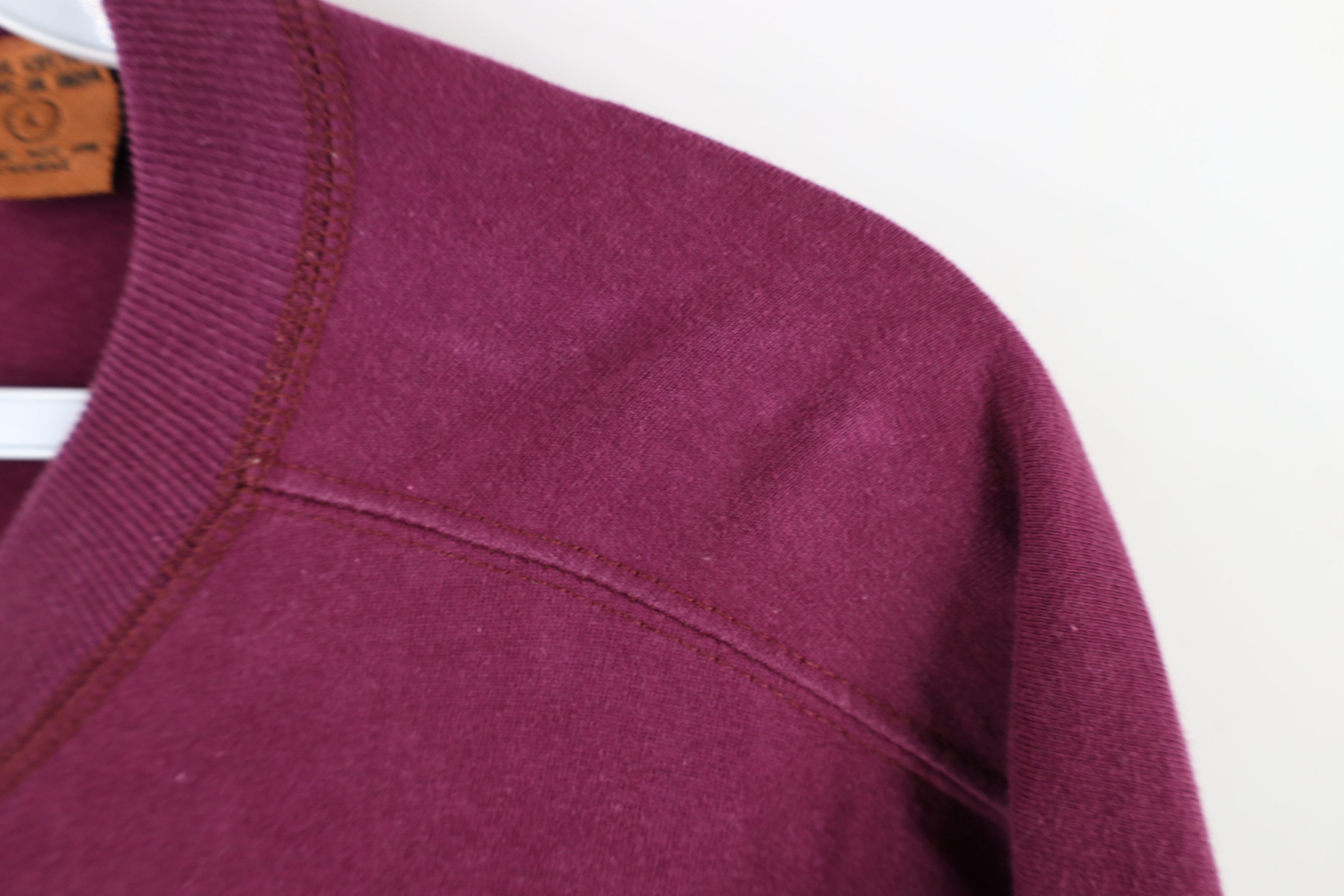 Vintage Vintage 90s Streetwear Blank Baggy Fit Henley T-Shirt Maroon Size US L / EU 52-54 / 3 - 7 Thumbnail