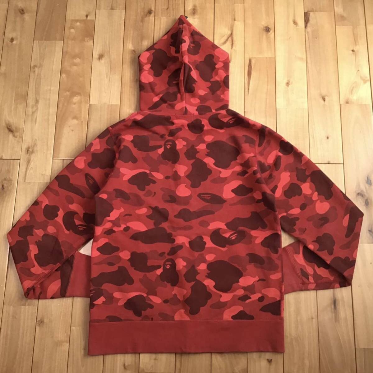 Bape BAPE LOGO Red camo full zip hoodie a bathing ape Size US L / EU 52-54 / 3 - 4 Thumbnail