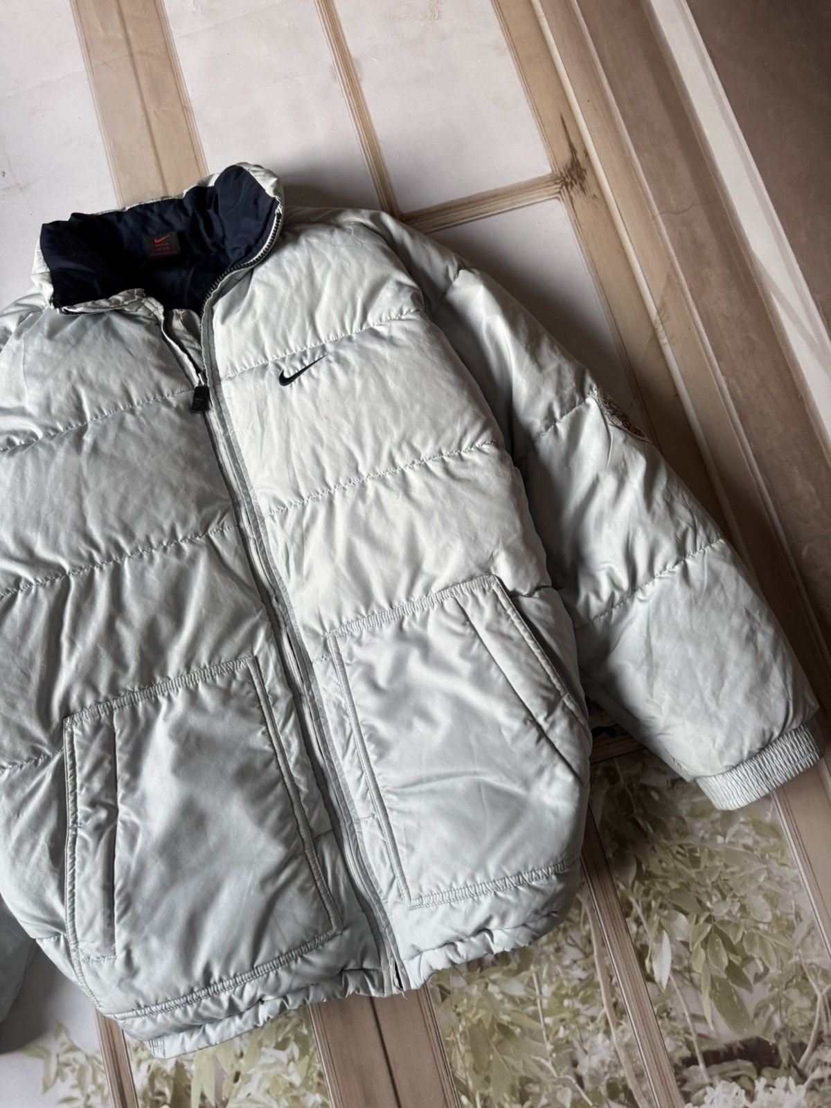 Nike 🛸 VINTAGE 90s NIKE METALLIC SILVER PUFFER JACKET 🛸 Size US M / EU 48-50 / 2 - 4 Thumbnail