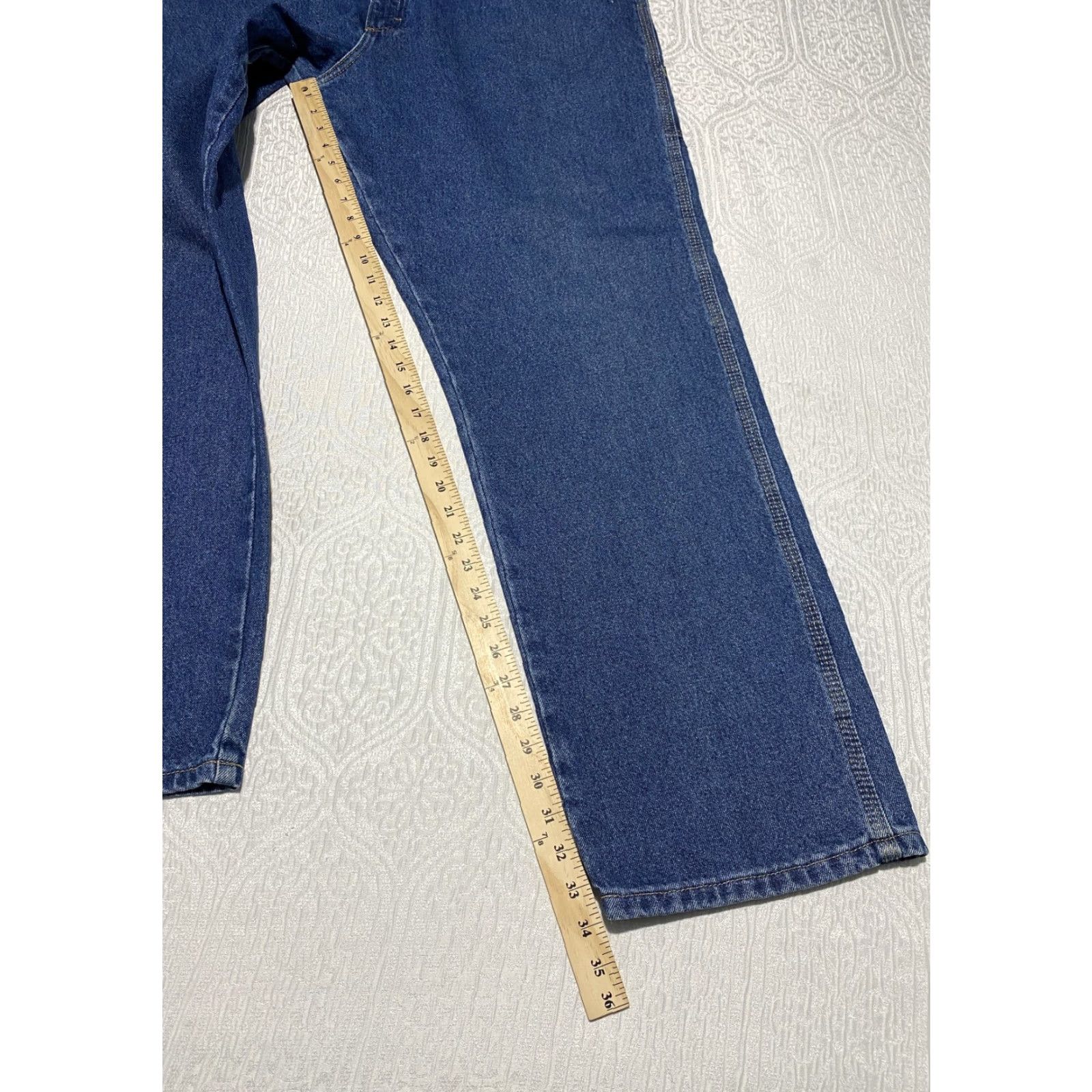 Wrangler VINTAGE Wrangler RIGGS Workwear Jeans Men’s 40x34 Blue Straight Leg Carpenter Denim 5-Pocket Cargo Pocket Hammer Loop Mens Size US 40 / EU 56 - 7 Thumbnail