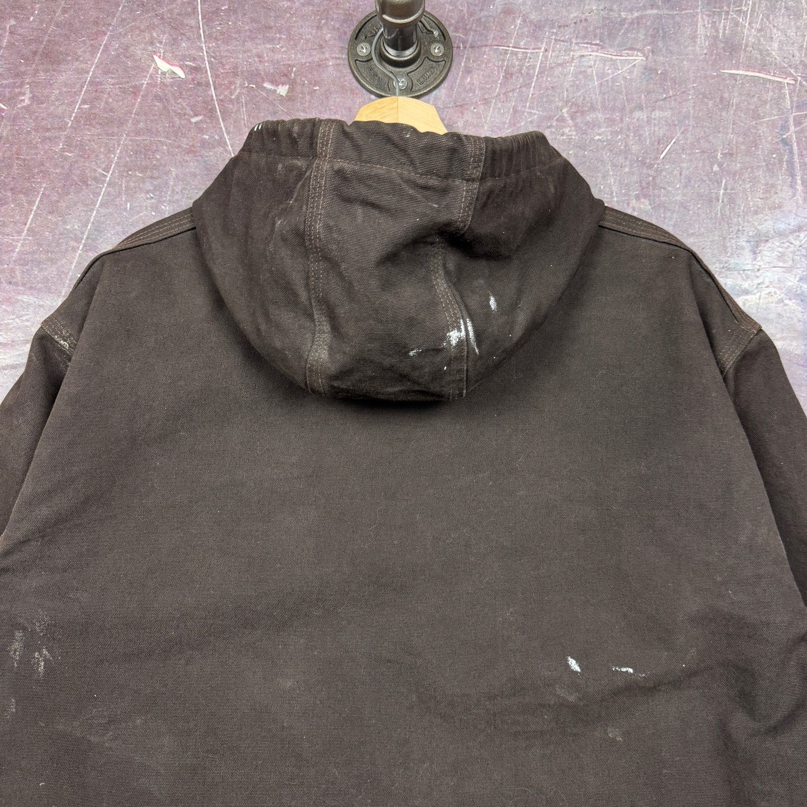 Carhartt × Vintage 90s Mocha Brown Painter Carhartt Hooded Work Jacket XL 2385 Size US XL / EU 56 / 4 - 9 Thumbnail