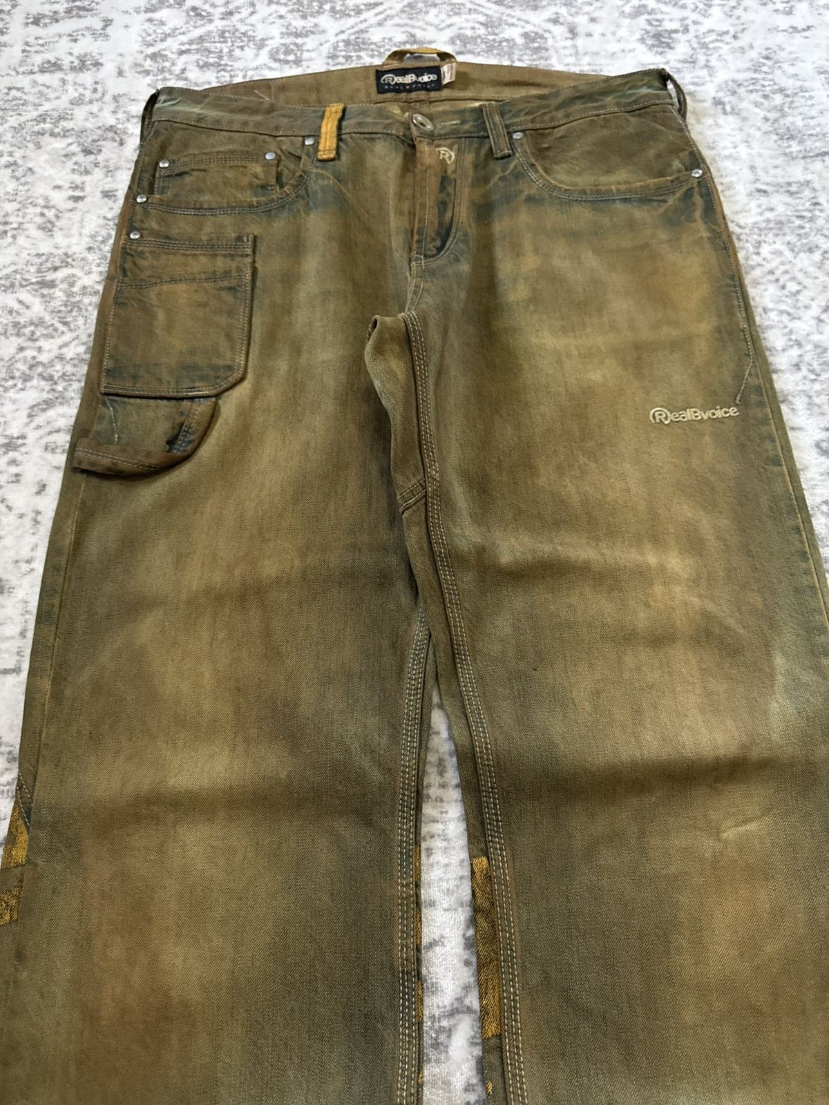Carhartt RealBvoice Japan Mud Wash Overprint Carpenter Baggy Jeans Size US 34 / EU 50 - 3 Thumbnail