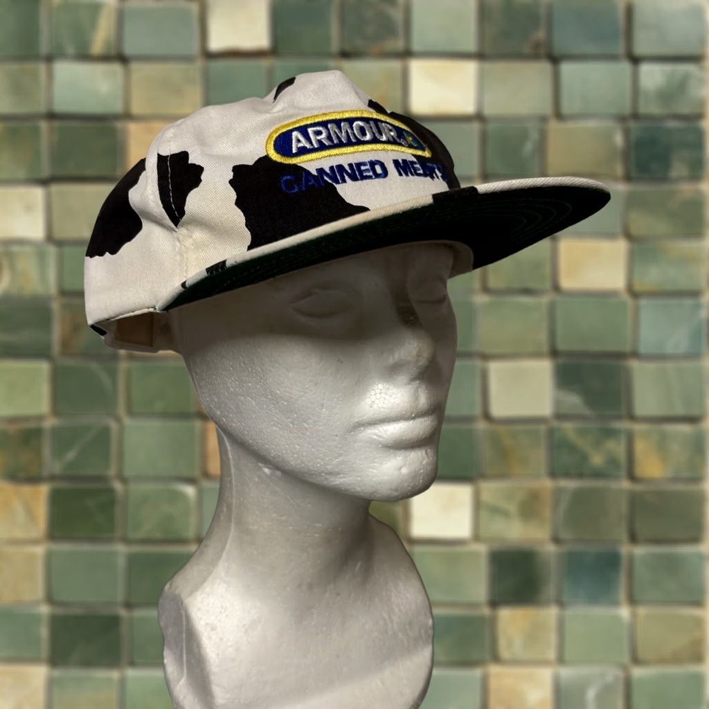 Vintage Armour Canned Meats Holstein Pattern Hat USA One Size Mens Size ONE SIZE - 1 Thumbnail