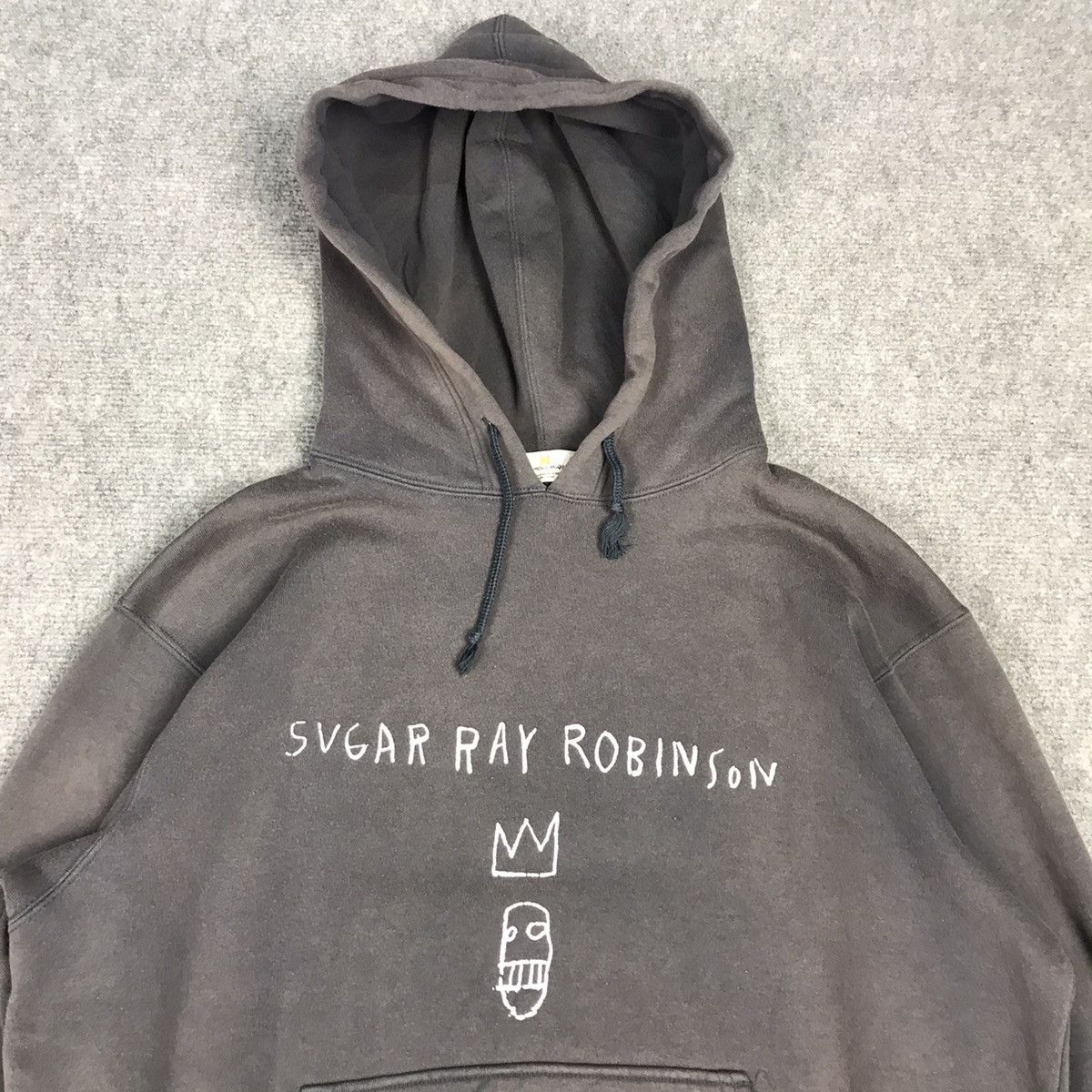 Jean-Michel Basquiat JEAN MICHEL BASQUIAT X SUGER RAY ROBINSON GRAY FADED HOODIES Size US M / EU 48-50 / 2 - 2 Thumbnail