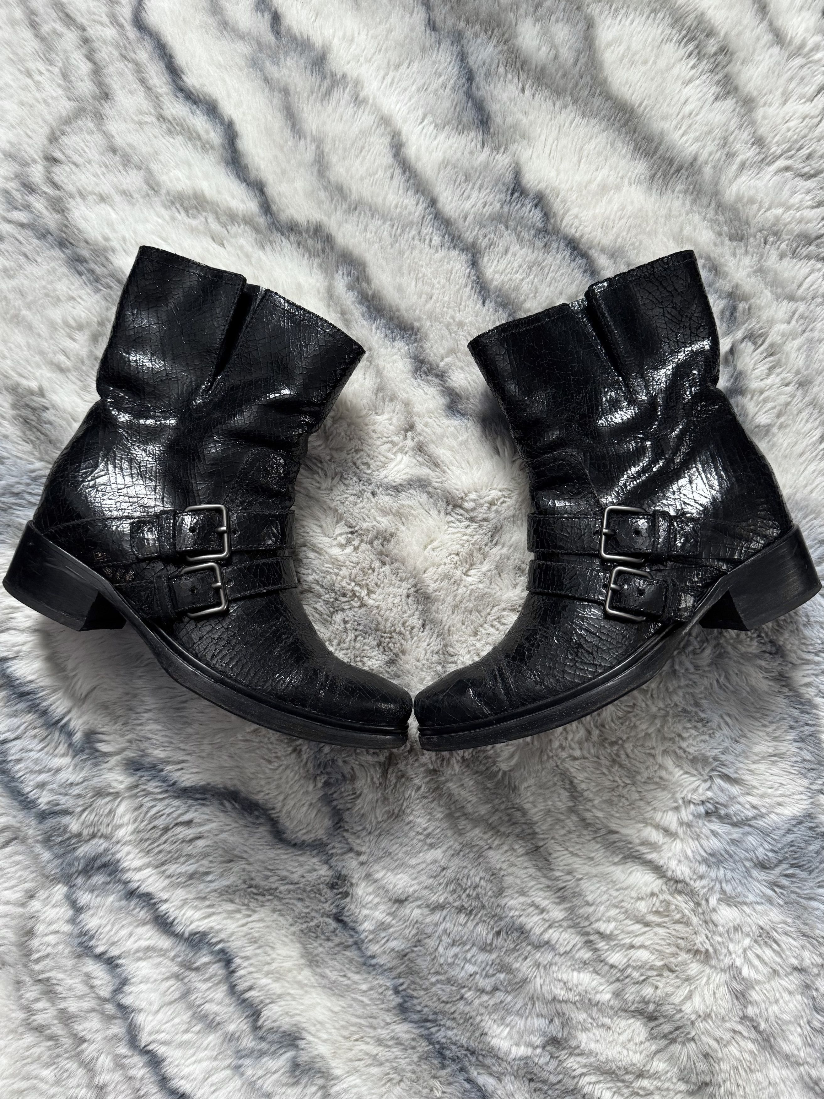 Miu Miu MIU MIU Double Buckle Ankle Leather Biker Boots Size US 6.5 / IT 36.5 - 3 Thumbnail