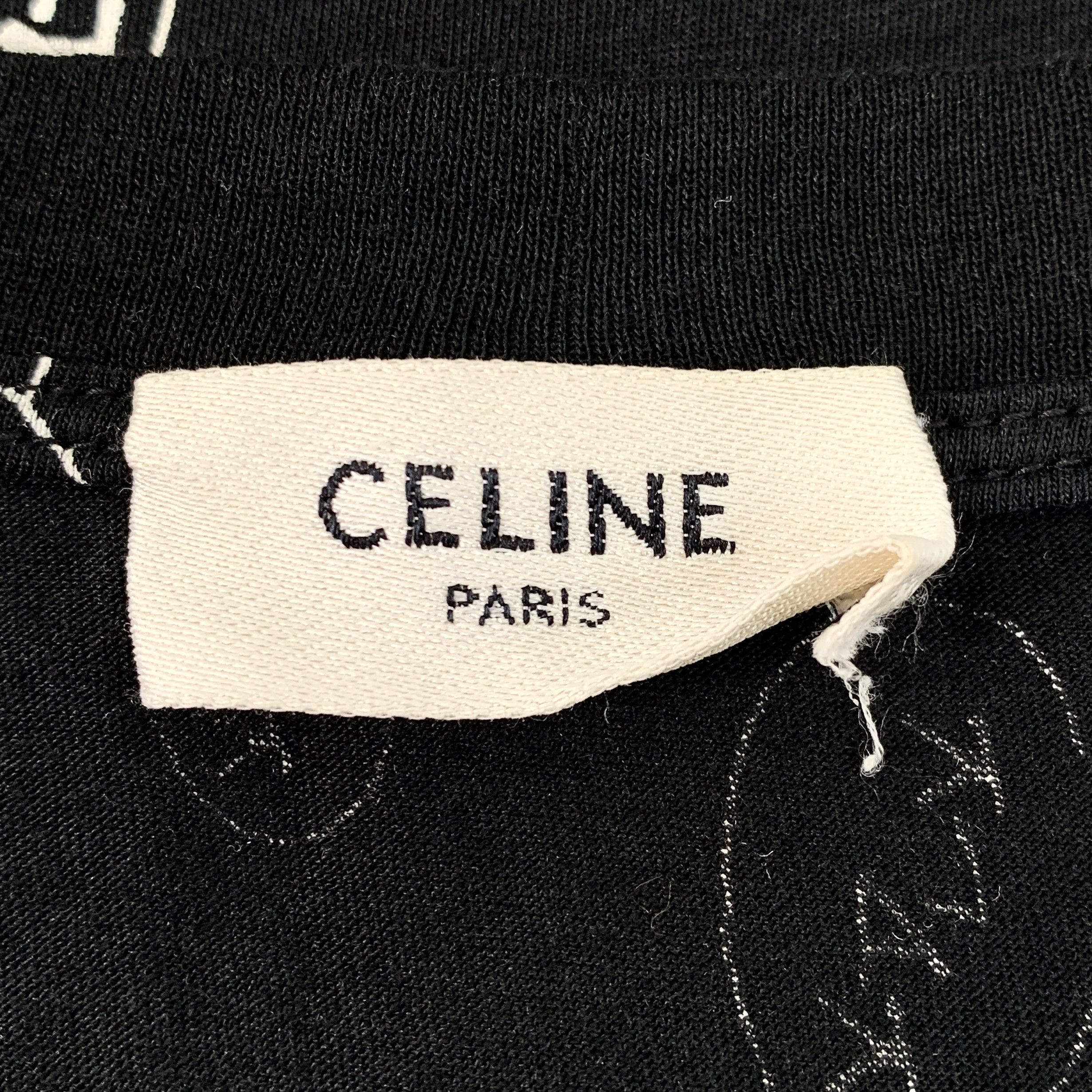Celine Celine Cotton Logo-Print T-Shirt in Black (Size M) Size M / US 6-8 / IT 42-44 - 2 Thumbnail