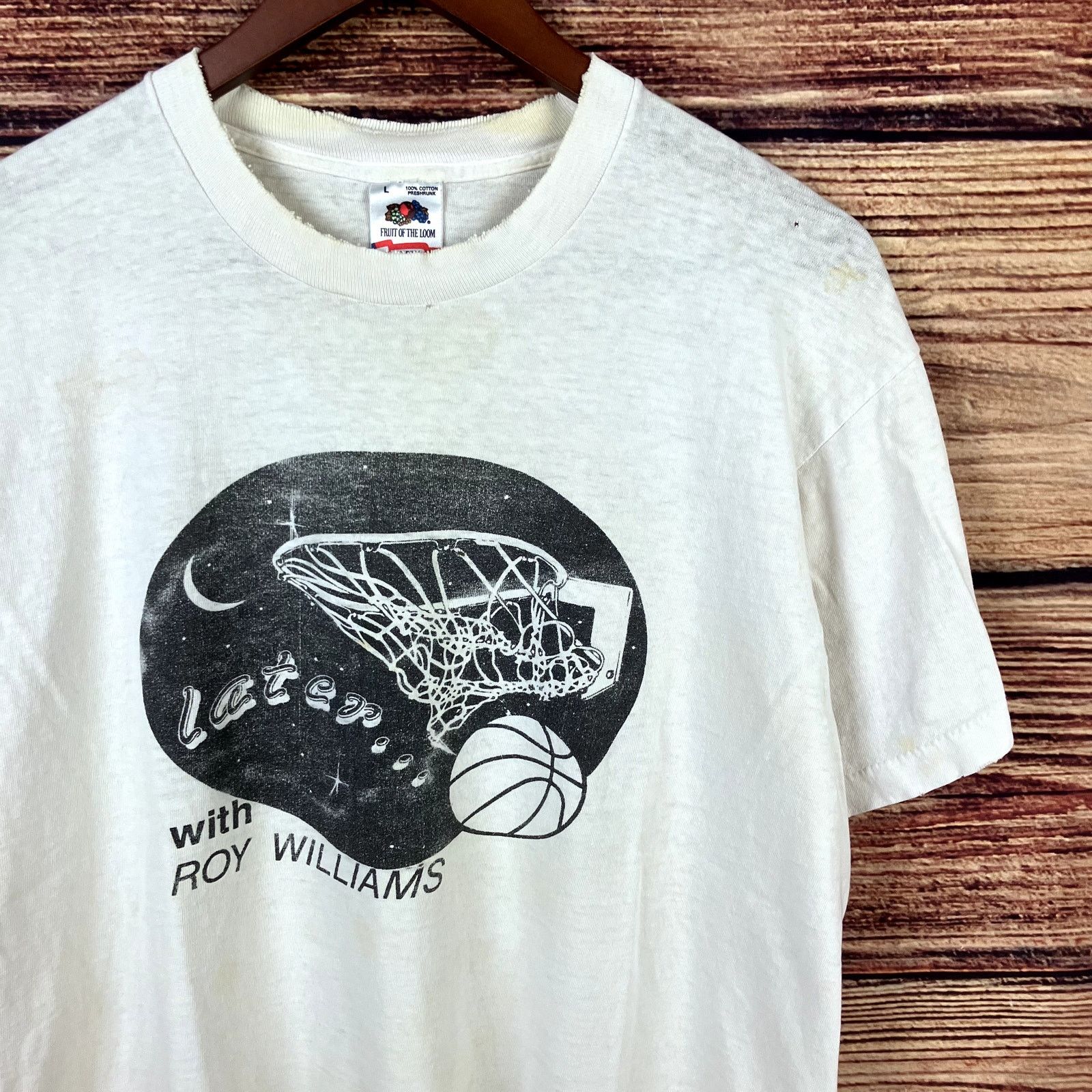 Fruit Of The Loom × Vintage 1990s Late Night At The Phog With Roy Williams KU T-shirt Size US L / EU 52-54 / 3 - 9 Thumbnail
