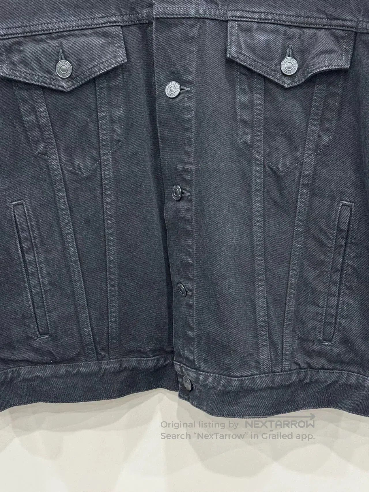 Balenciaga Balenciaga Black Yellow Printed Denim Jacket. Size XS / US 0-2 / IT 36-38 - 4 Thumbnail