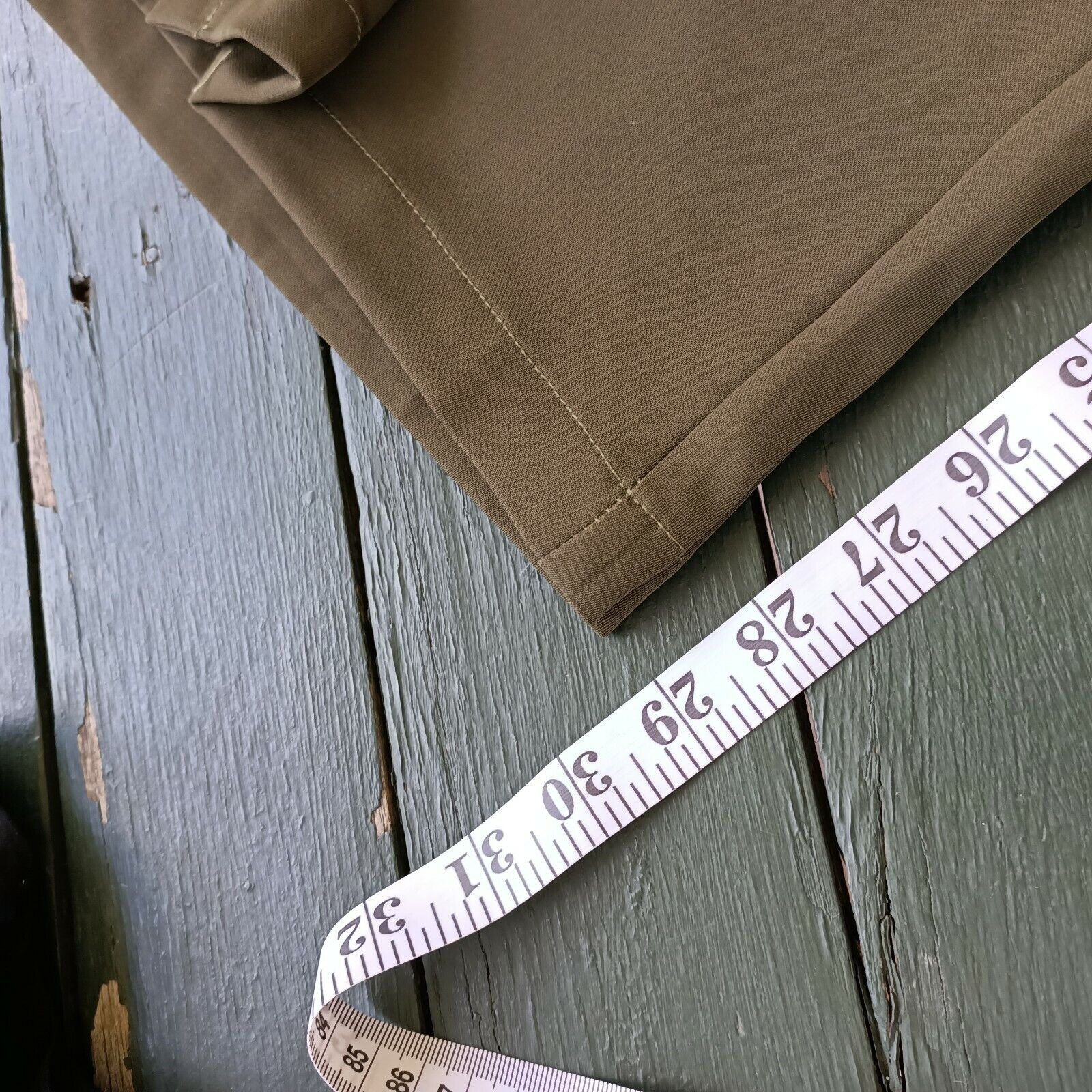 Designer Ava Pants Green Khaki High Waisted Straight Leg Snap Button Size 30" / US 8 / IT 44 - 9 Thumbnail