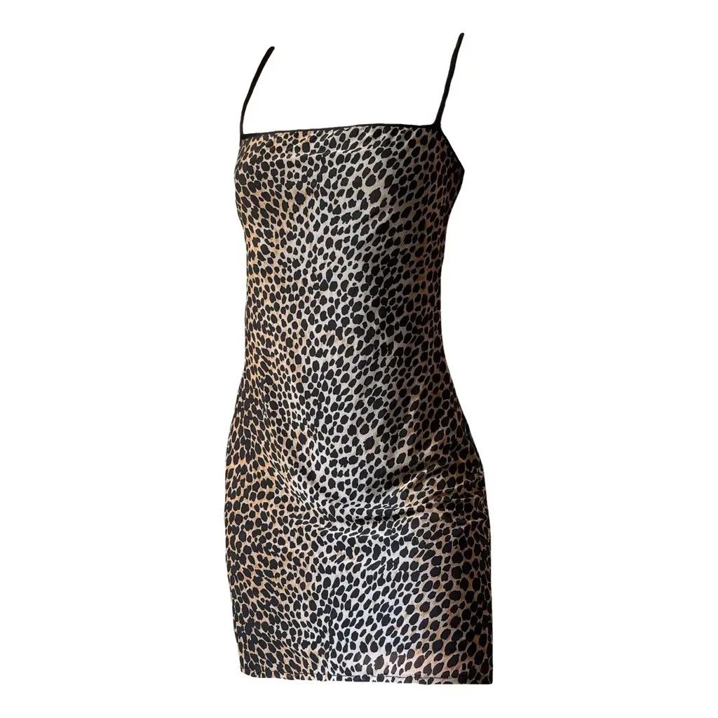 Dolce & Gabbana Dolce & Gabbana Brown Leopard Print Mini Dress Size IT42 M Size M / US 6-8 / IT 42-44 - 2 Thumbnail