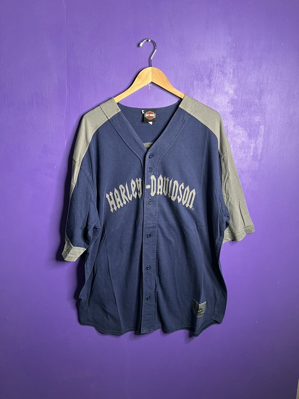 Harley Davidson × Vintage Vintage 90s Harley Davidson logo baseball jersey Size US XXL / EU 58 / 5 - 1 Thumbnail